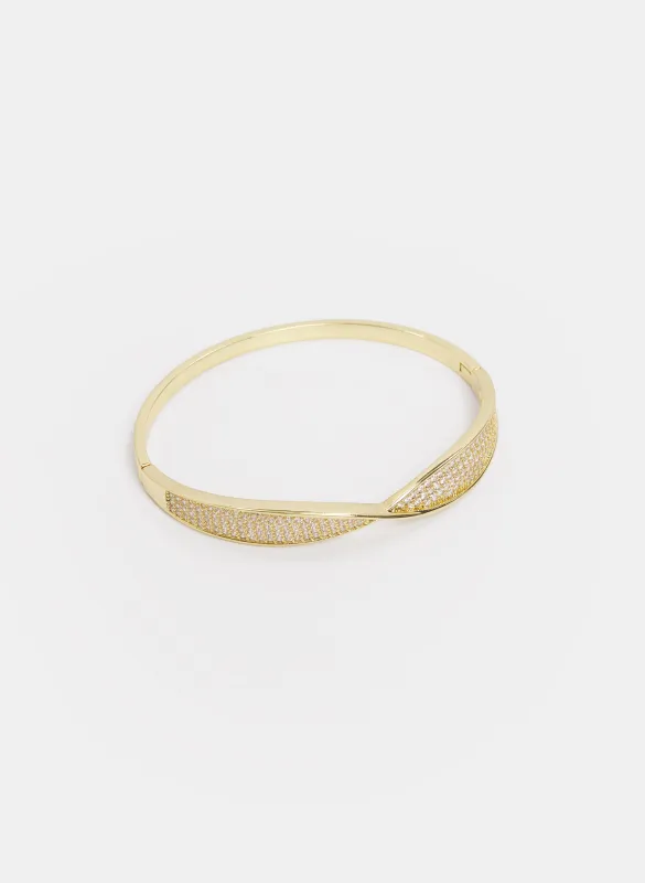 Twisted Pavé Bangle Bracelet made by Melanie Lyne