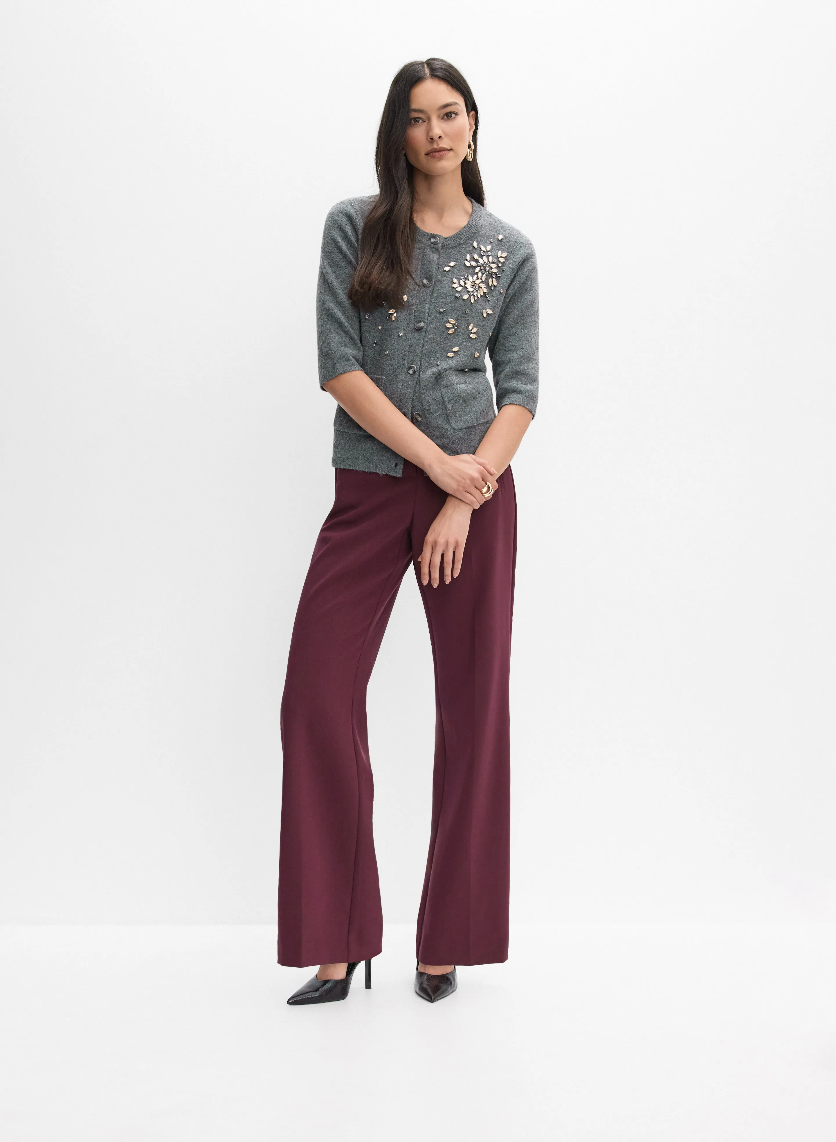 Rhinestone Embellished Knit Cardigan sold by Melanie Lyne product image thumbnail 5