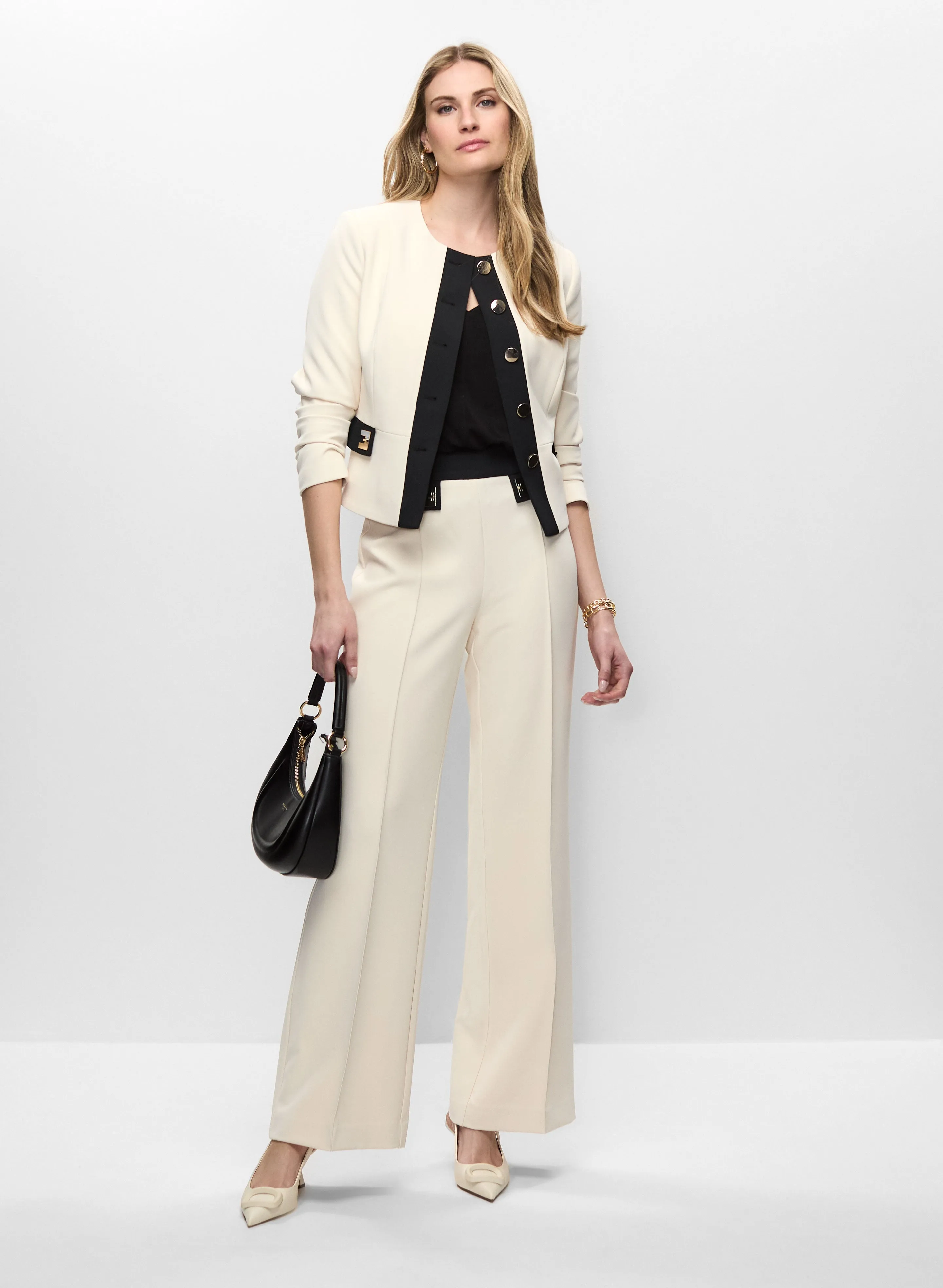 Cropped Colour Block Jacket & Colour Block Flare Leg Pants sold by Melanie Lyne