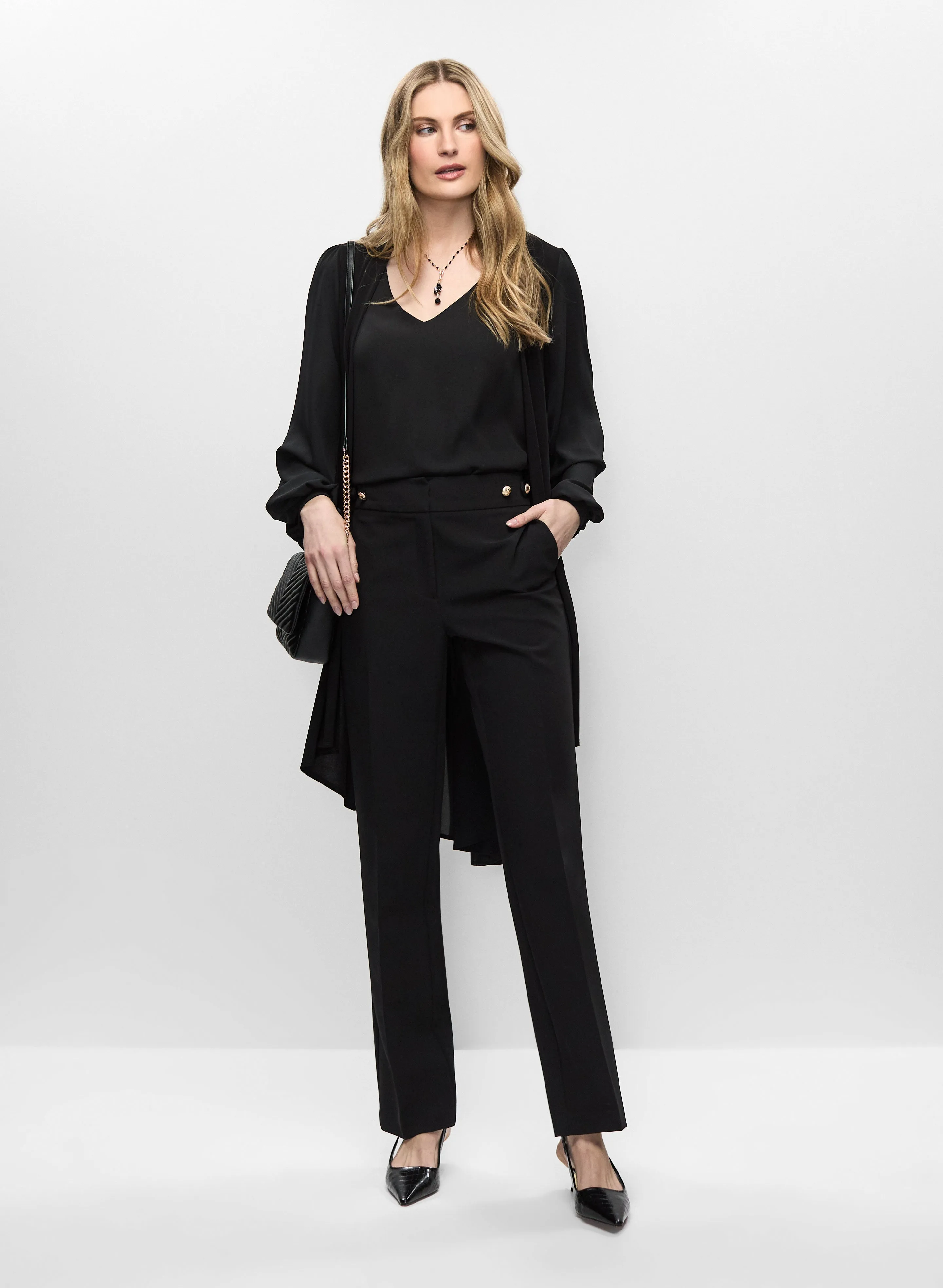 Asymmetric Open Front Top & Straight Leg Trousers sold by Melanie Lyne