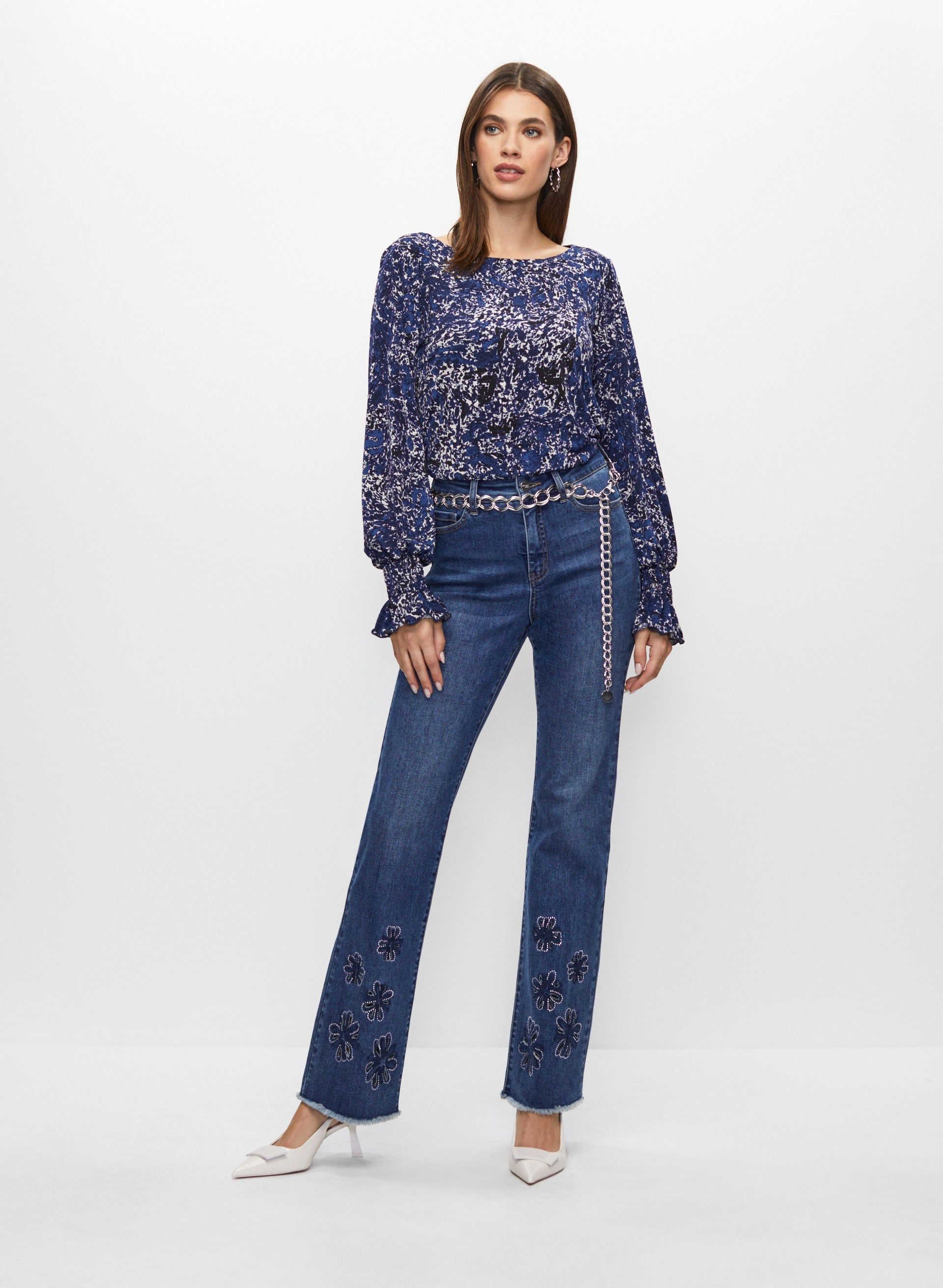 Smocked Abstract Print Top sold by Melanie Lyne product image thumbnail 3