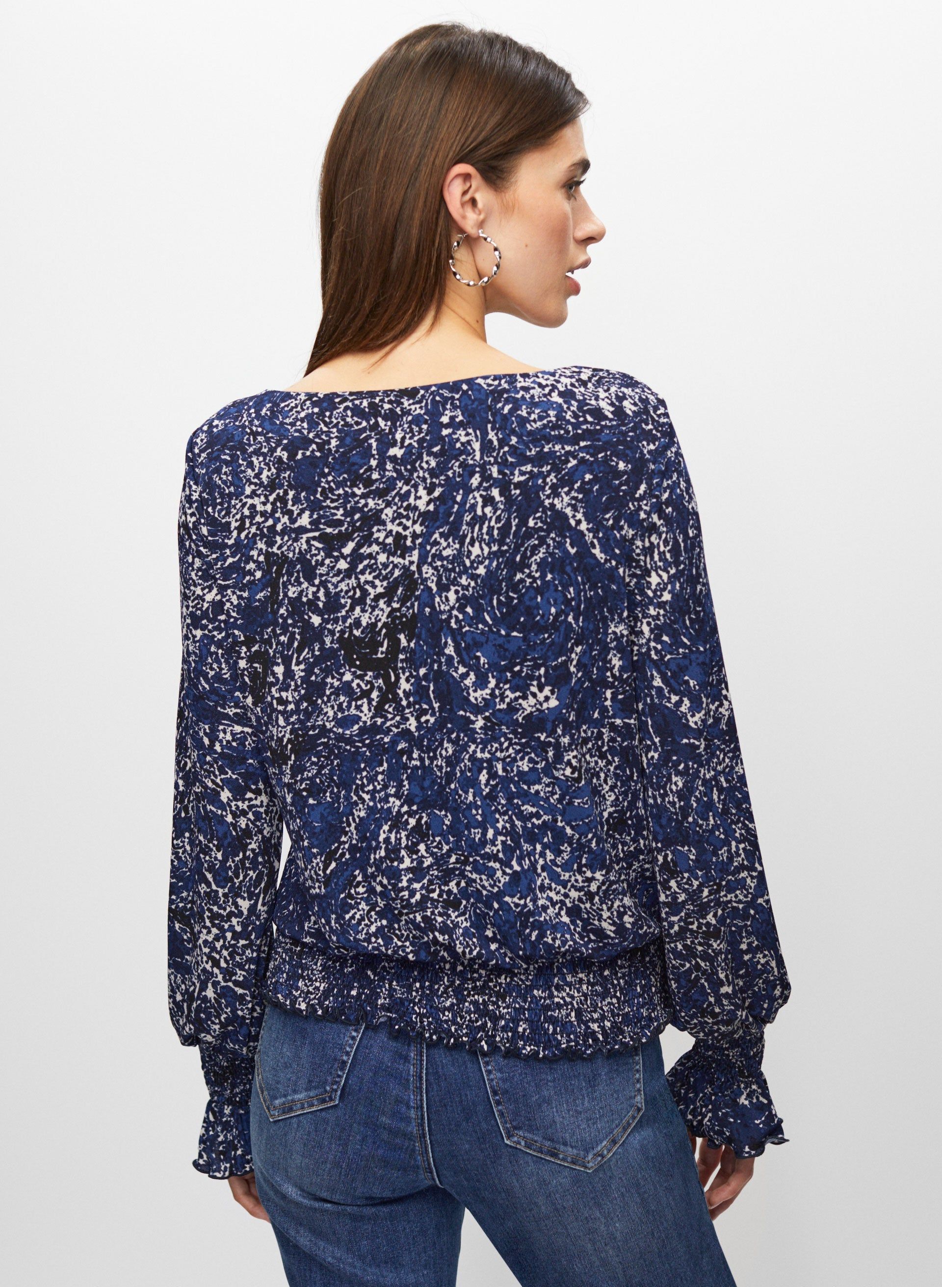 Smocked Abstract Print Top sold by Melanie Lyne product image thumbnail 4