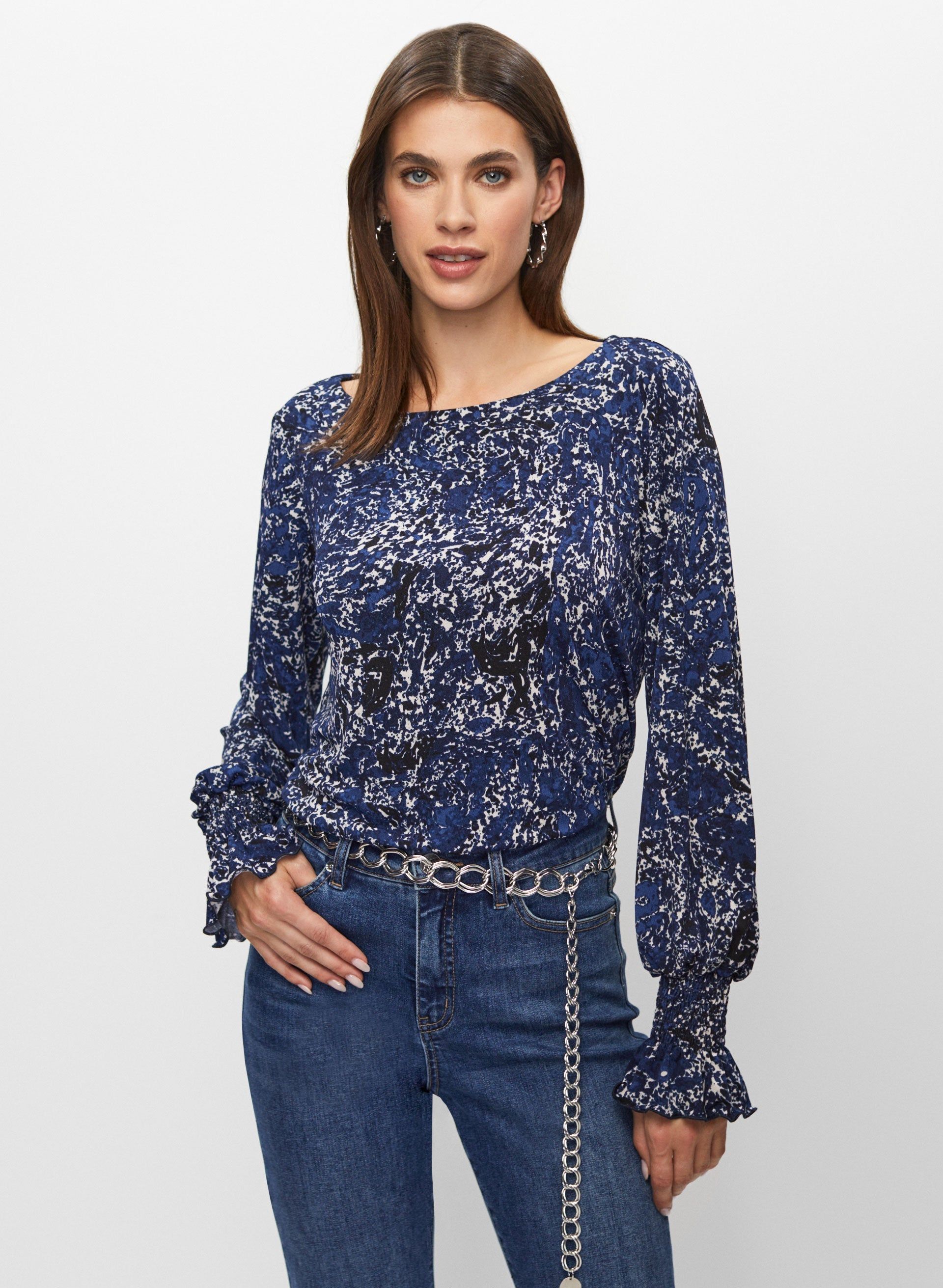 Smocked Abstract Print Top sold by Melanie Lyne