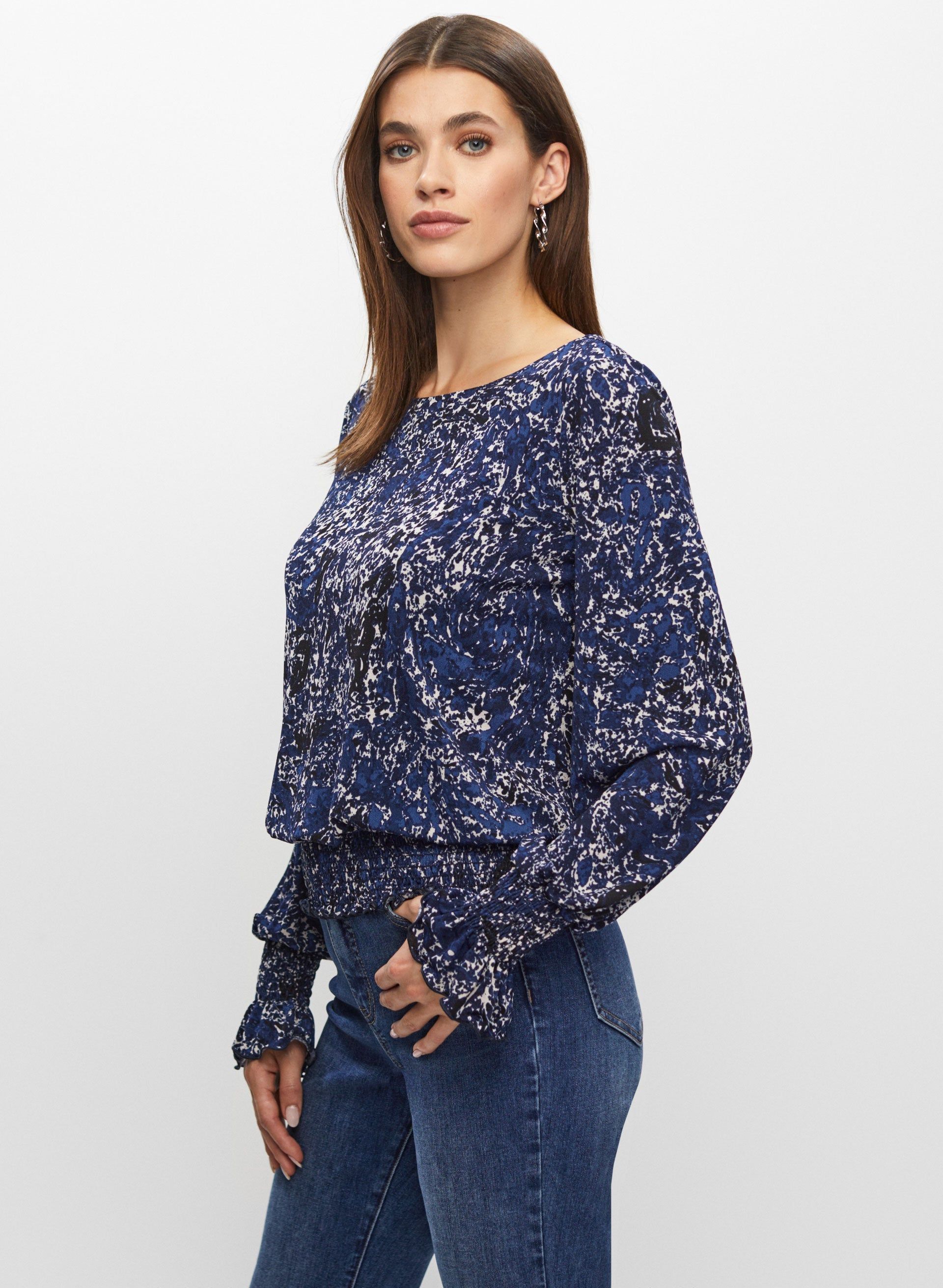 Smocked Abstract Print Top sold by Melanie Lyne product image thumbnail 5