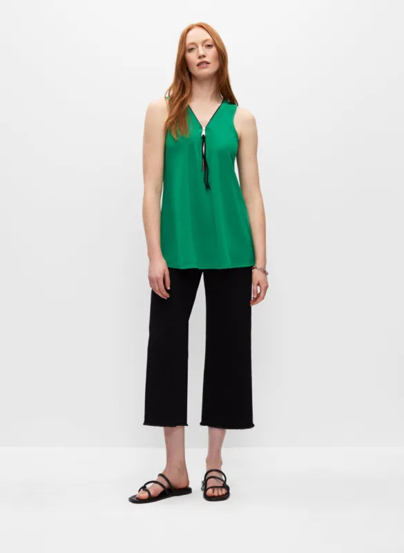 Contrast Zip V-Neck Top sold by Melanie Lyne