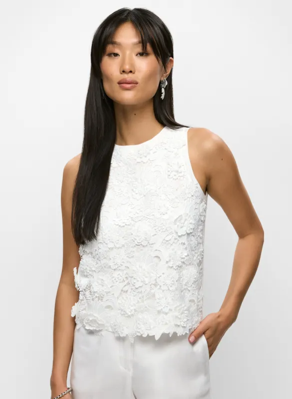 Lace Insert Sleeveless Top sold by Melanie Lyne