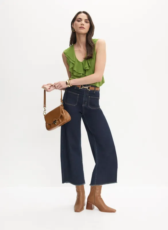 Ruffle Detail Tank Top & Culotte Jeans sold by Melanie Lyne