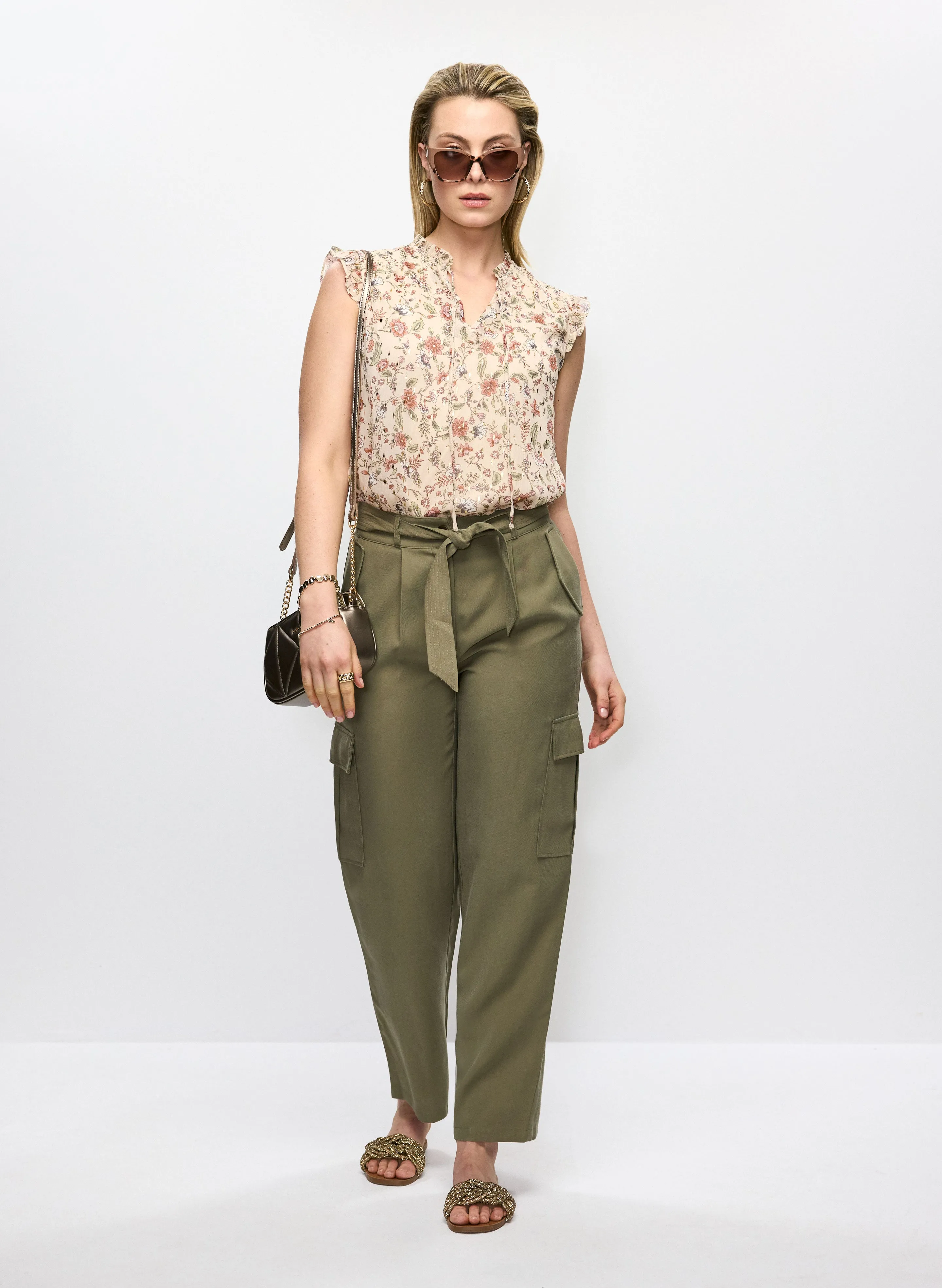 Frilled Floral Blouse & Cargo Pants sold by Melanie Lyne