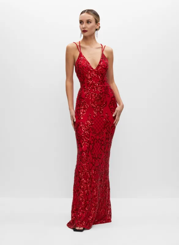 Sequin Strap Detail Gown sold by Melanie Lyne