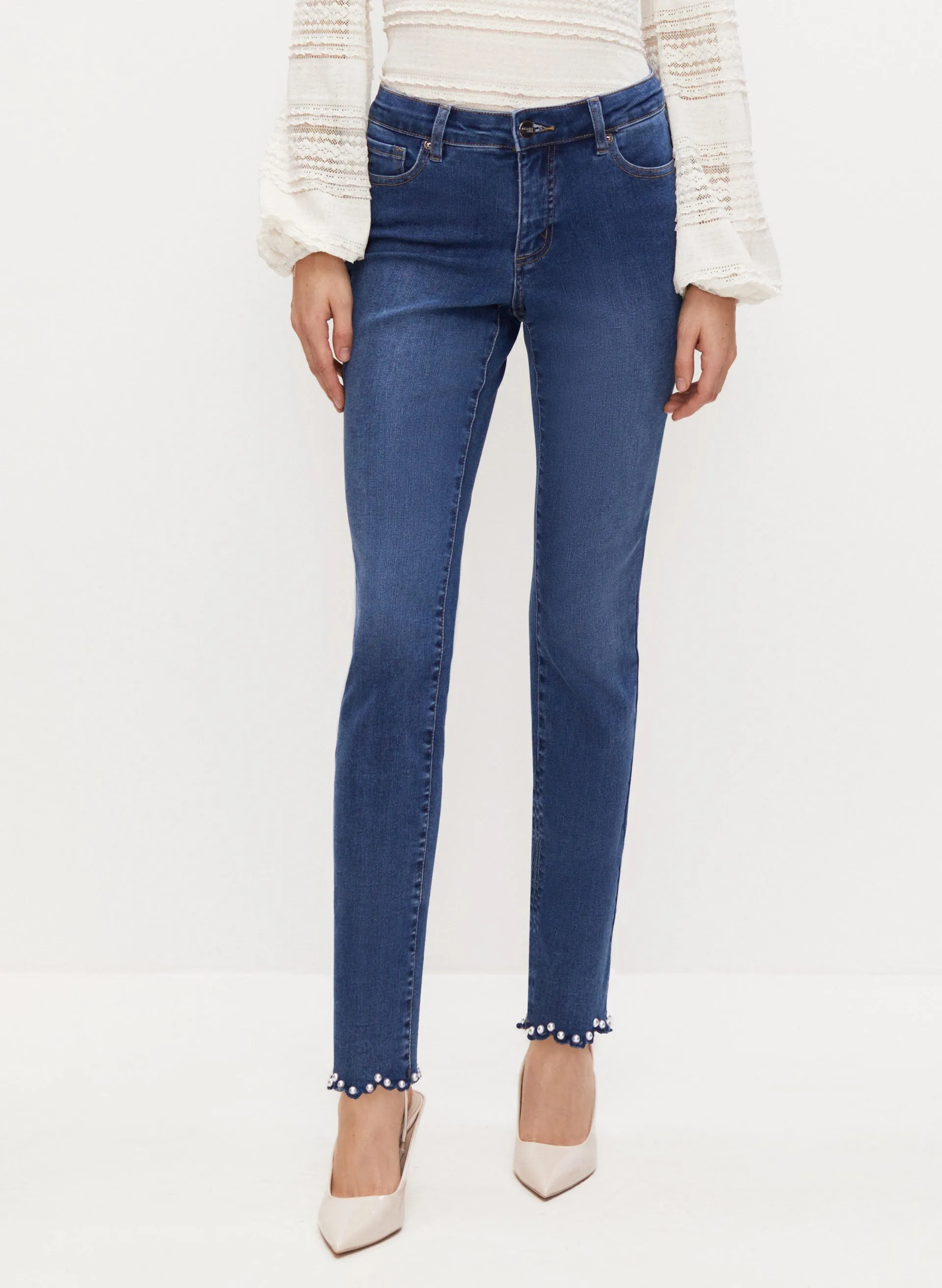 Scalloped Slim Leg Jeans sold by Melanie Lyne