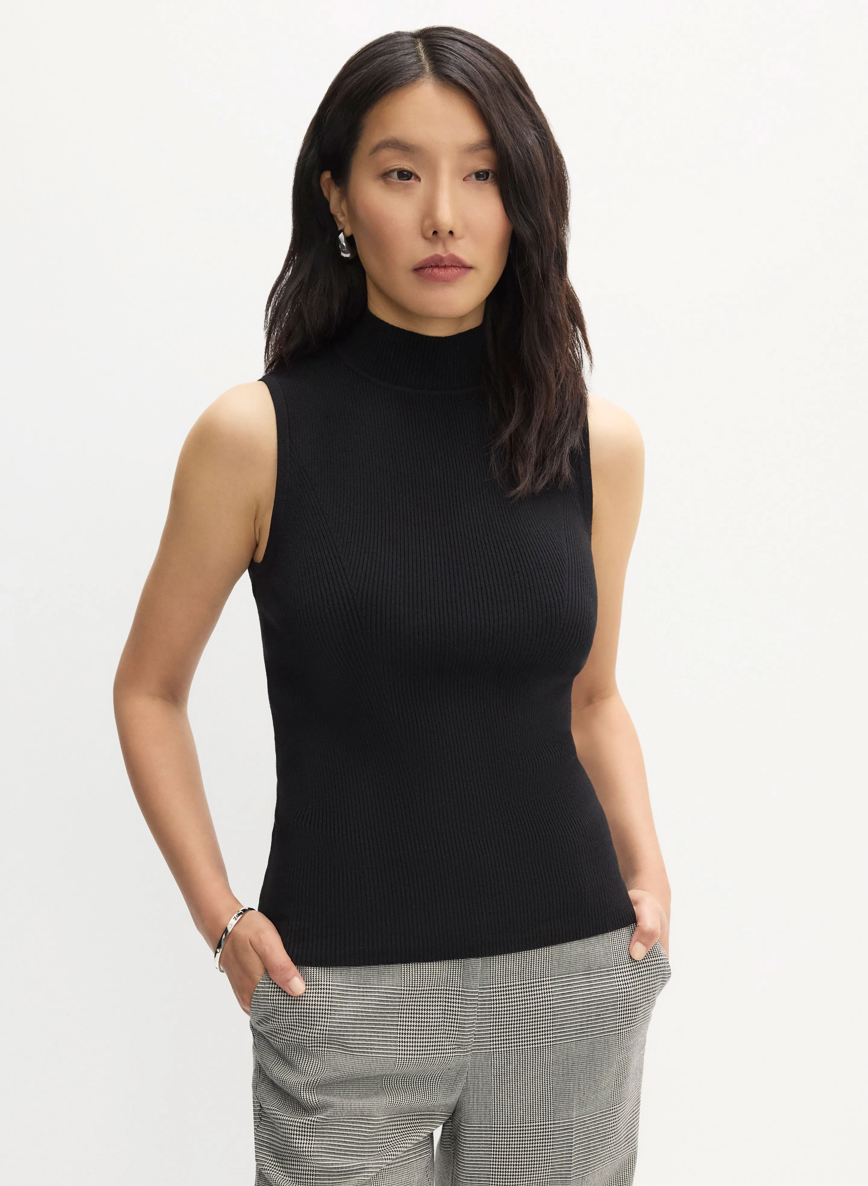 Essential Mock Neck Tank Top sold by Melanie Lyne product image thumbnail 5