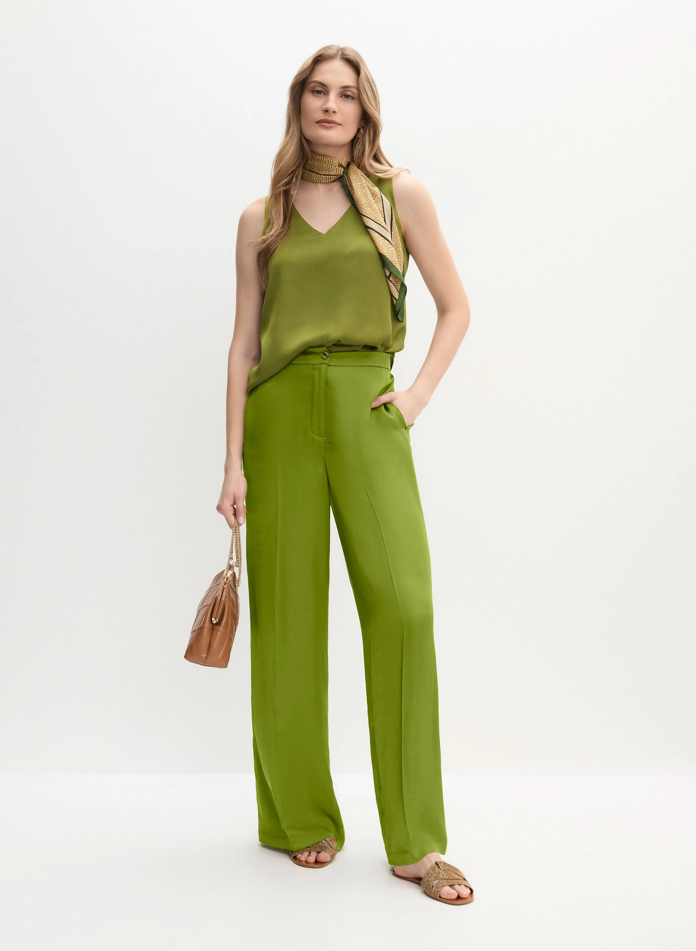 Essential V-Neck Satin Tank Top sold by Melanie Lyne product image thumbnail 3