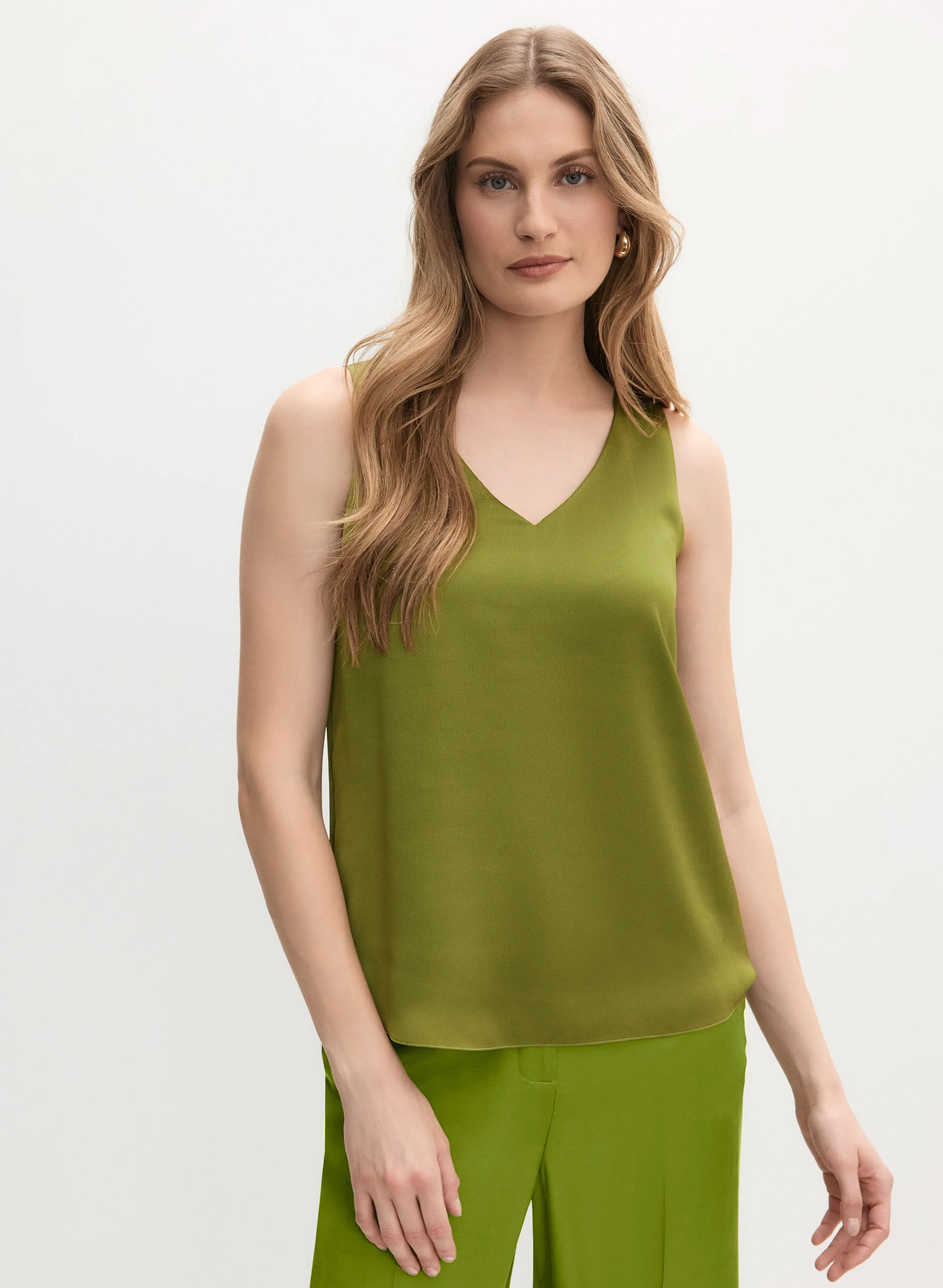 Essential V-Neck Satin Tank Top sold by Melanie Lyne product image thumbnail 5