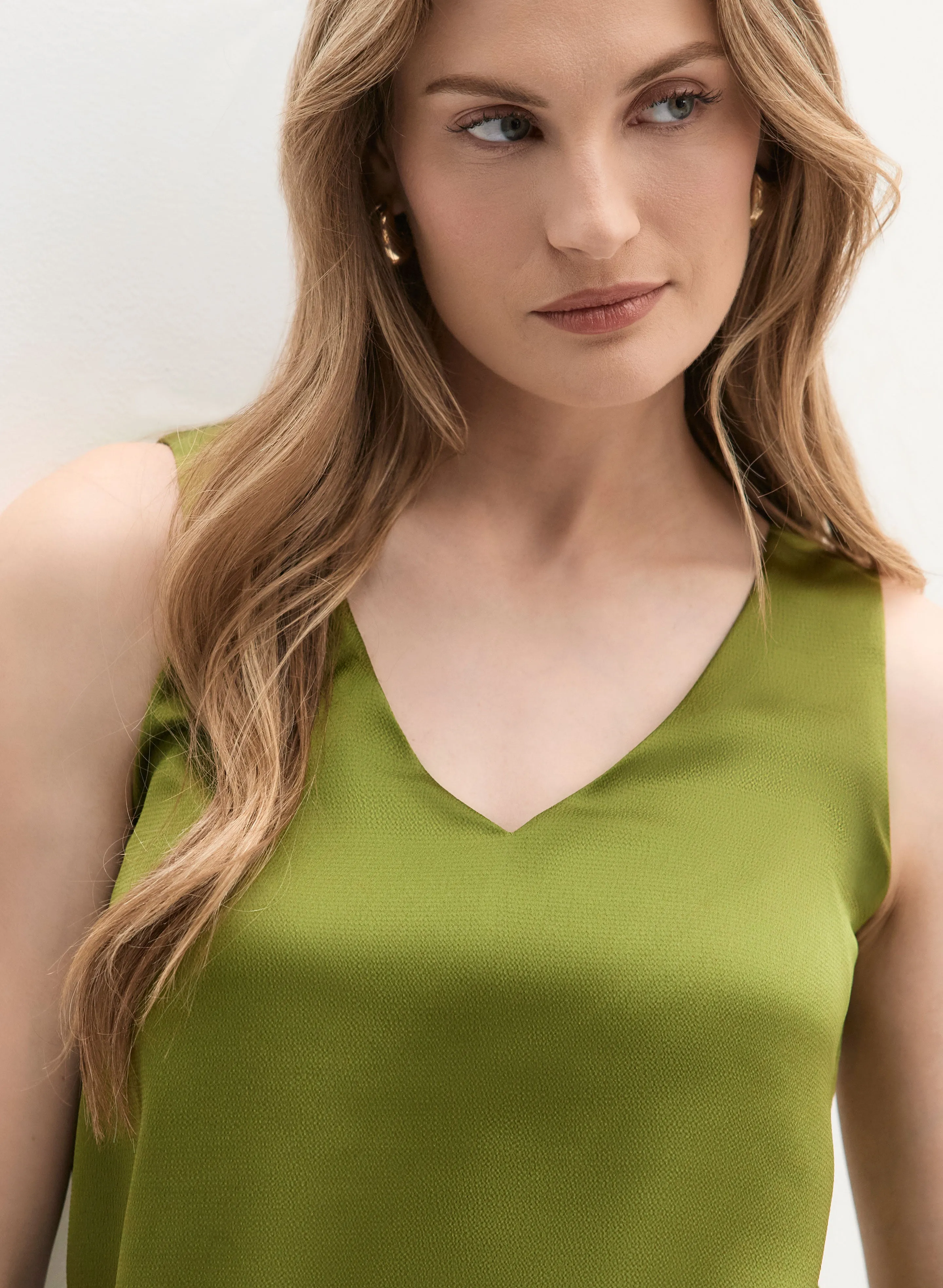 Essential V-Neck Satin Tank Top sold by Melanie Lyne product image thumbnail 2
