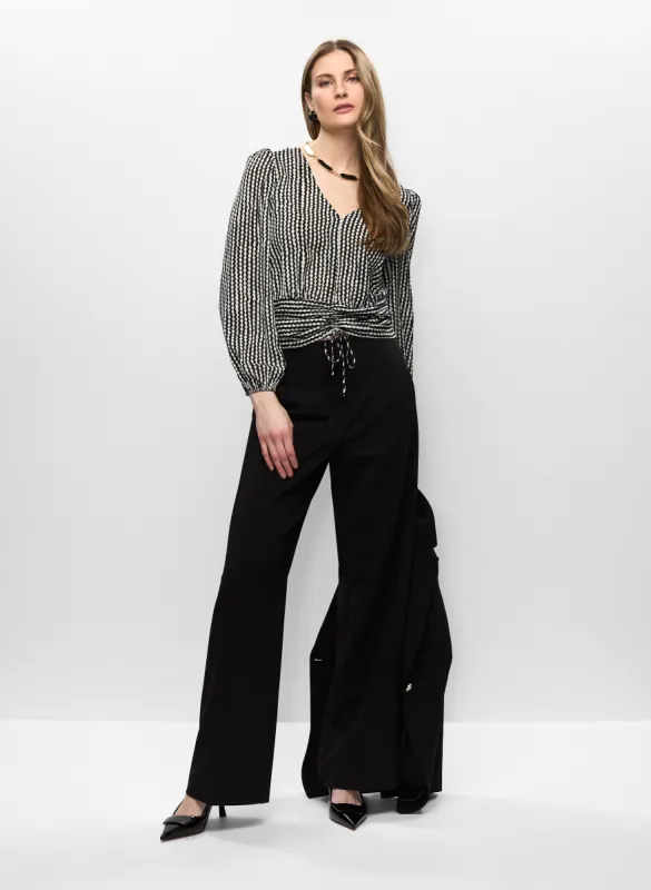 Single-Button Blazer, Geometric Blouse & Wide Leg Pants sold by Melanie Lyne
