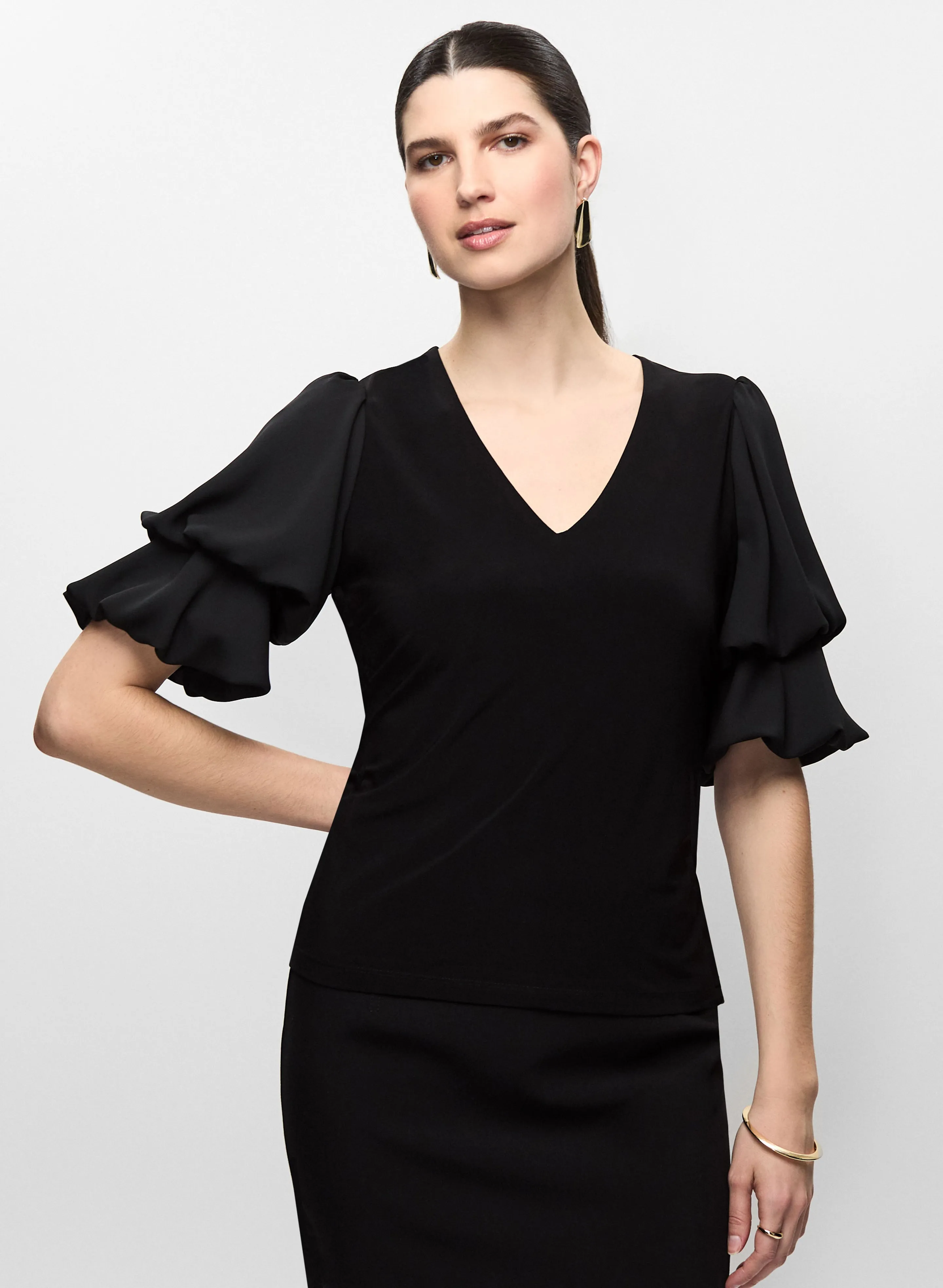 Chiffon Tiered Sleeve Top sold by Melanie Lyne product image thumbnail 5