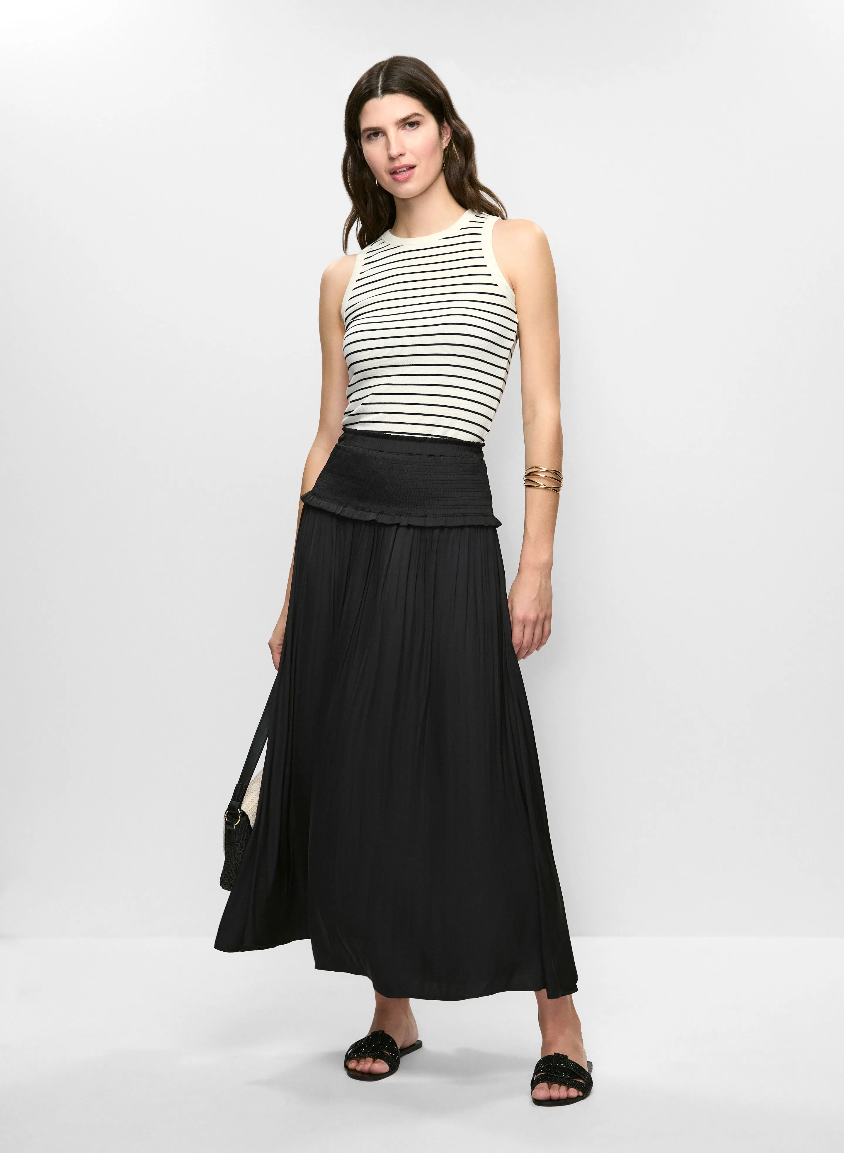 Striped Tank Top & Satin Maxi Skirt sold by Melanie Lyne
