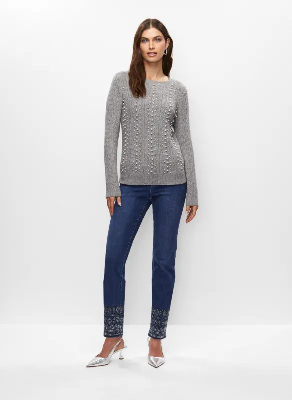 Pearl Detail Sweater & Embellished Jeans sold by Melanie Lyne