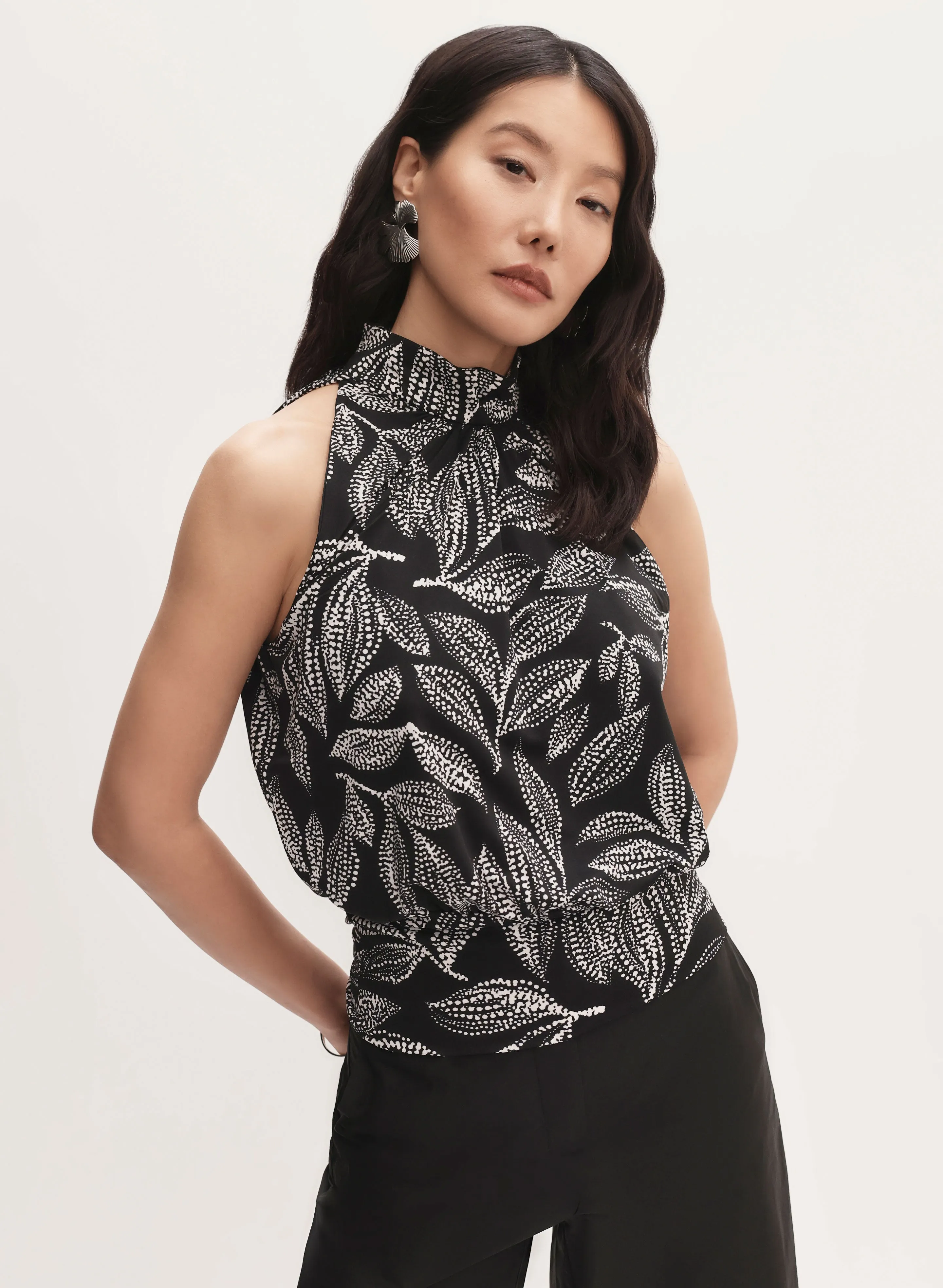 Sleeveless Leaf Print Top sold by Melanie Lyne product image thumbnail 5