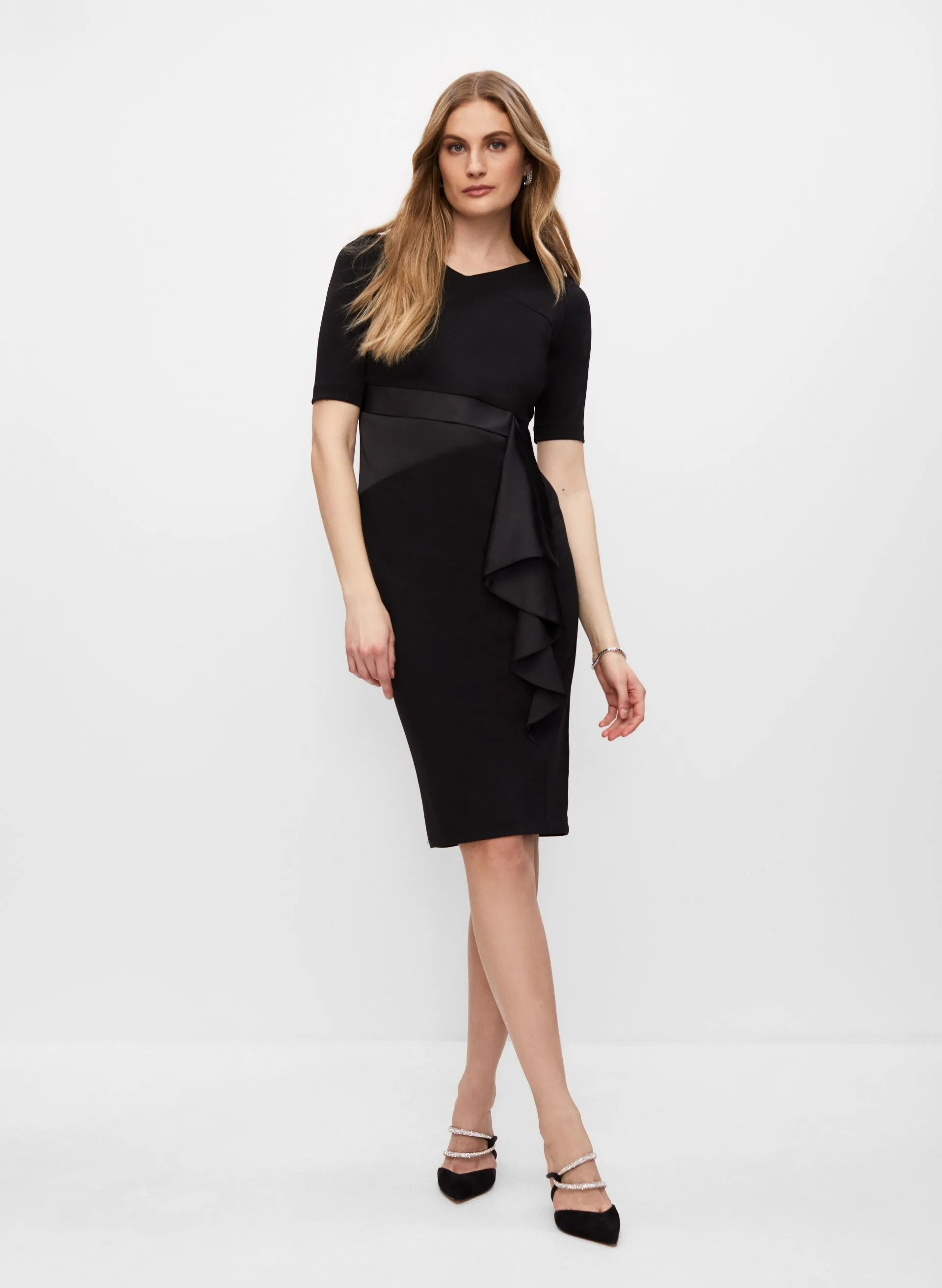 Cascading Satin Ruffle Dress sold by Melanie Lyne