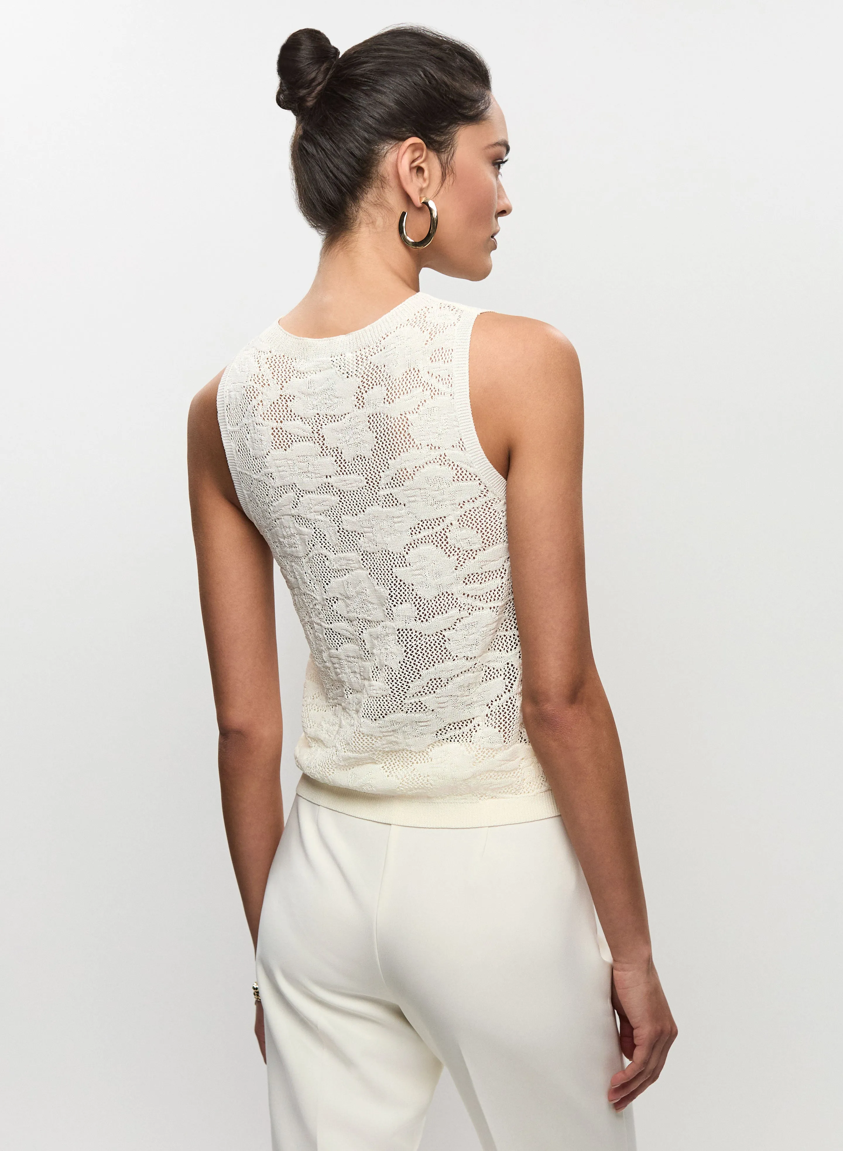 Floral Open-Knit Sleeveless Sweater sold by Melanie Lyne product image thumbnail 4