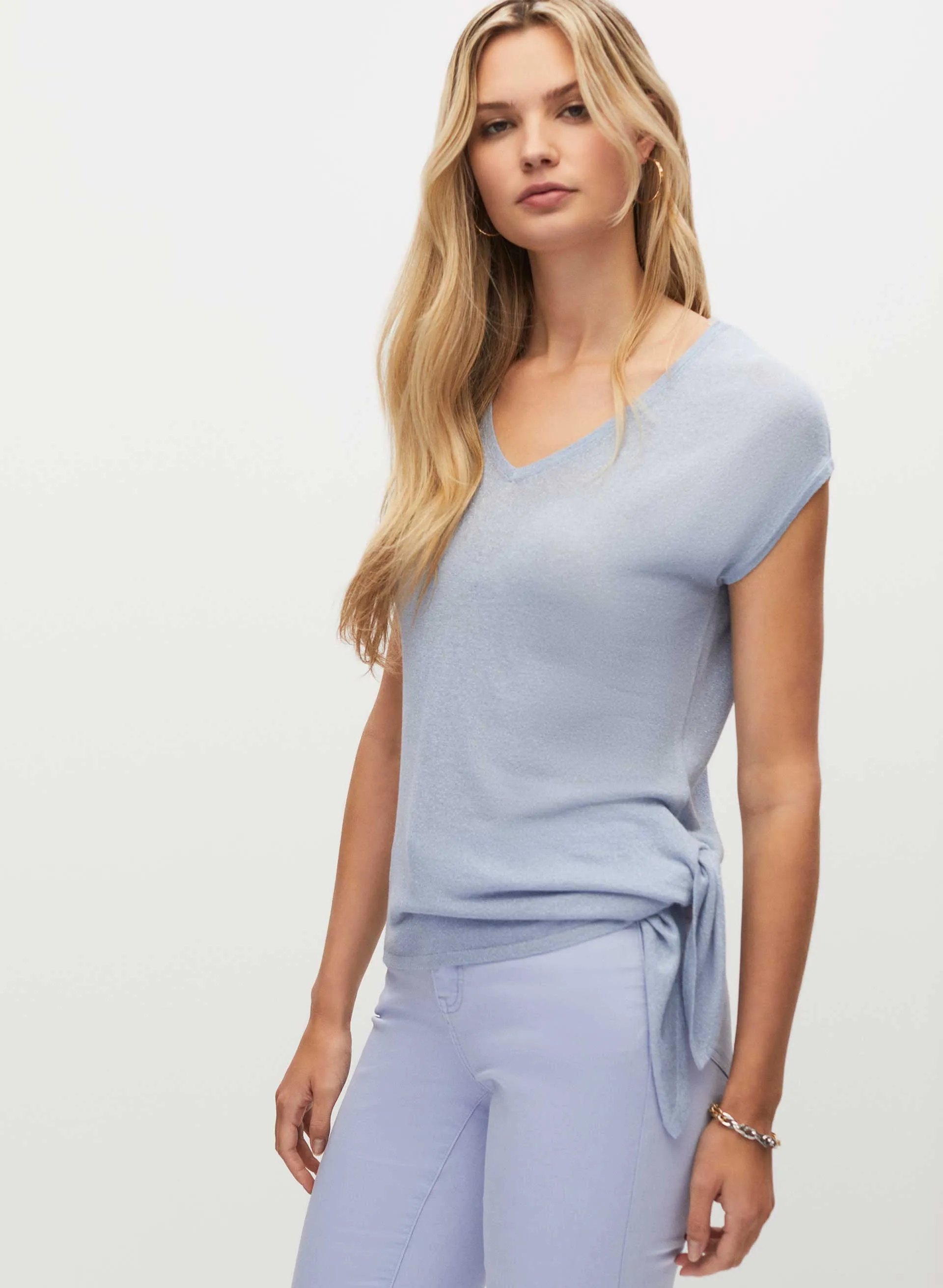 Tie Detail V-Neck Sweater sold by Melanie Lyne