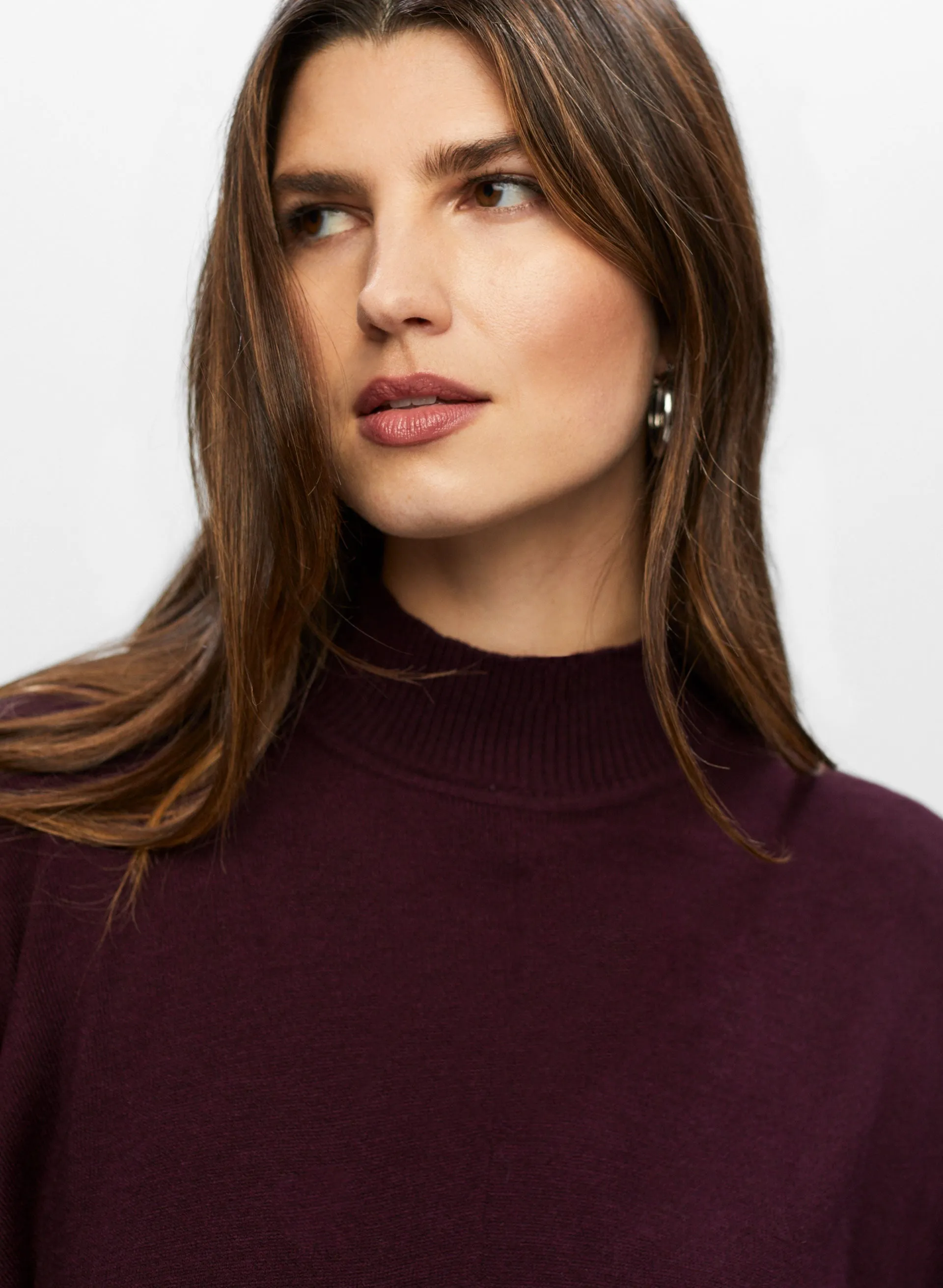 Asymmetrical Mock Neck Poncho sold by Melanie Lyne product image thumbnail 2