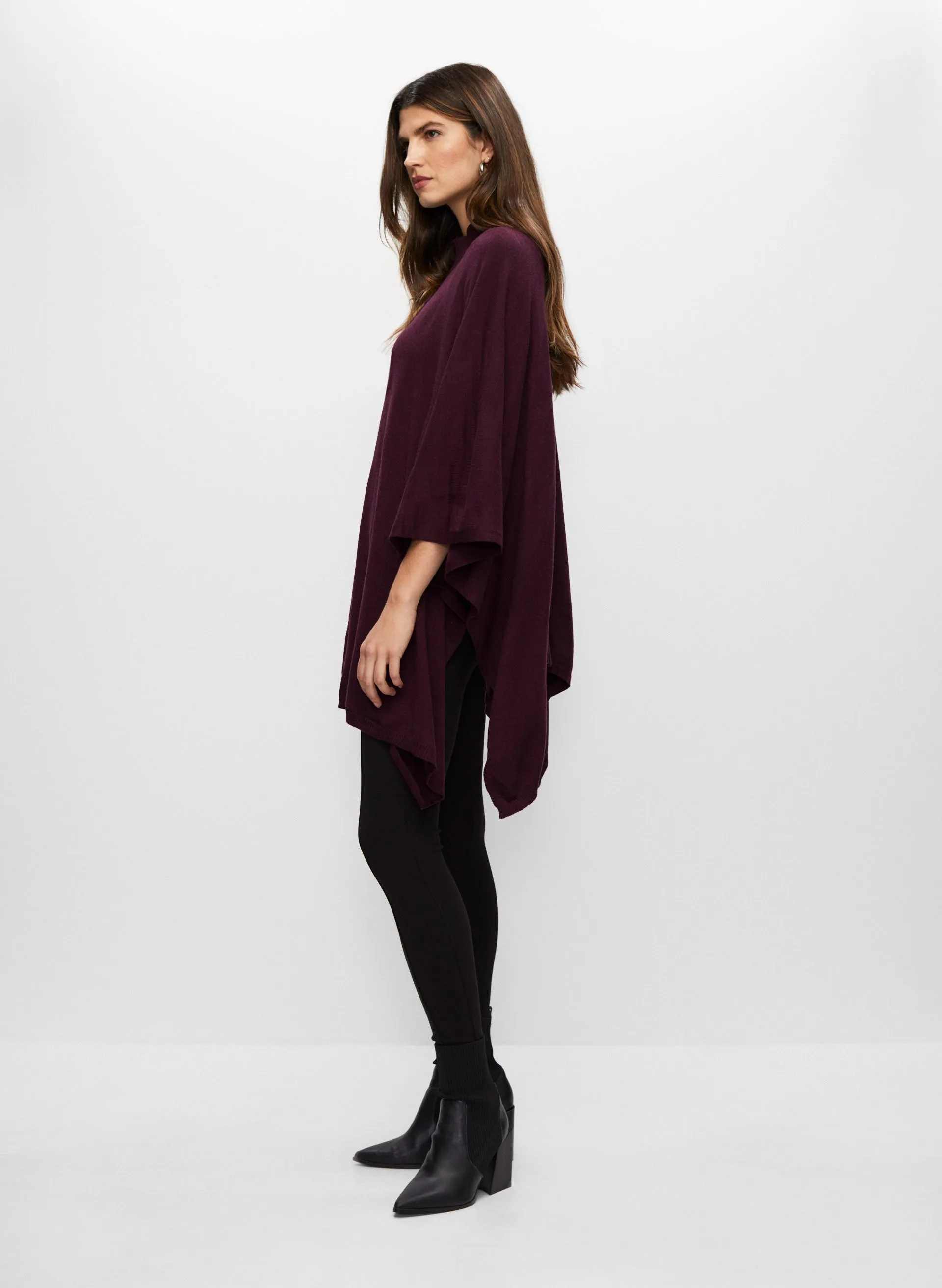 Asymmetrical Mock Neck Poncho sold by Melanie Lyne product image thumbnail 3