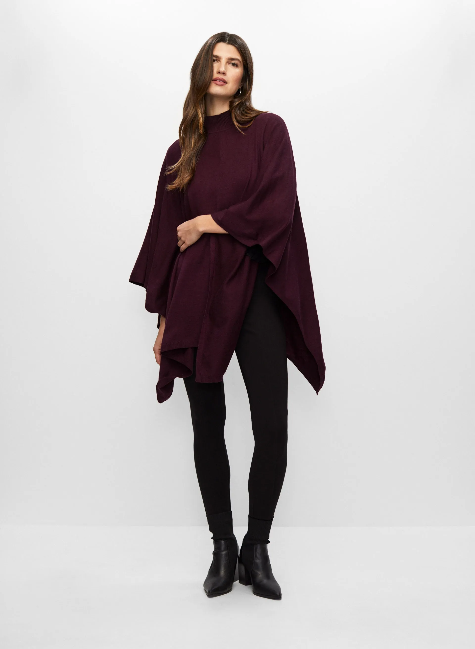 Asymmetrical Mock Neck Poncho sold by Melanie Lyne product image thumbnail 4