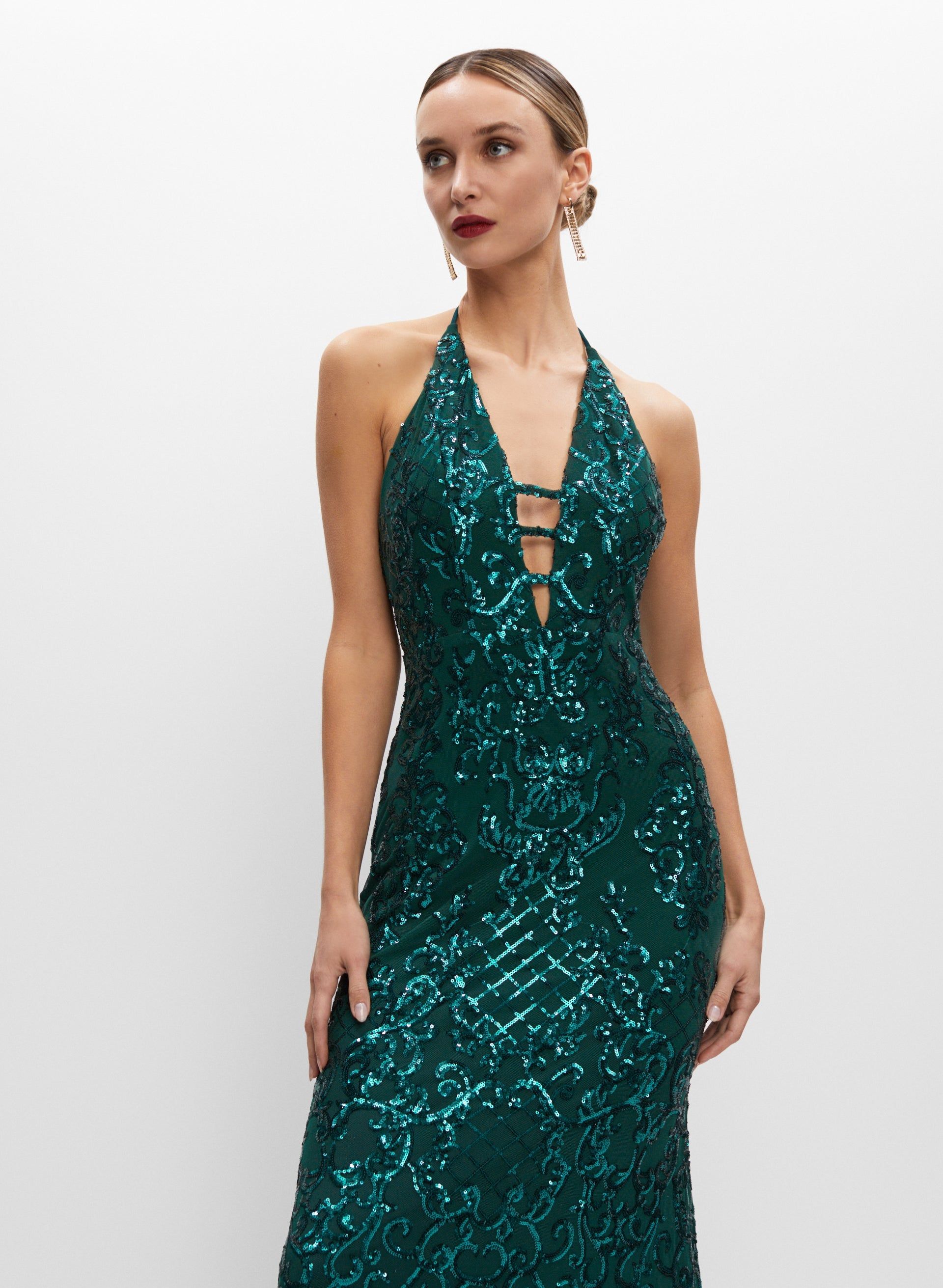 Sequin Halter Gown sold by Melanie Lyne product image thumbnail 4