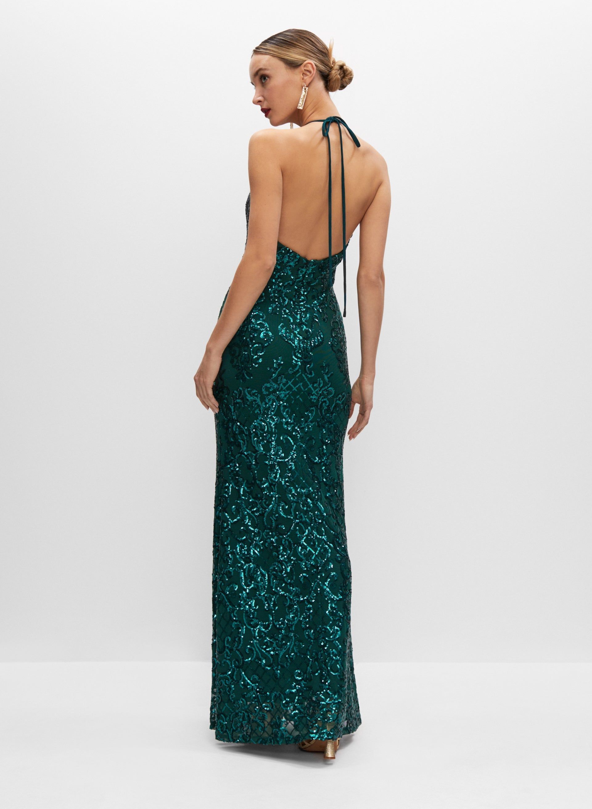 Sequin Halter Gown sold by Melanie Lyne product image thumbnail 2