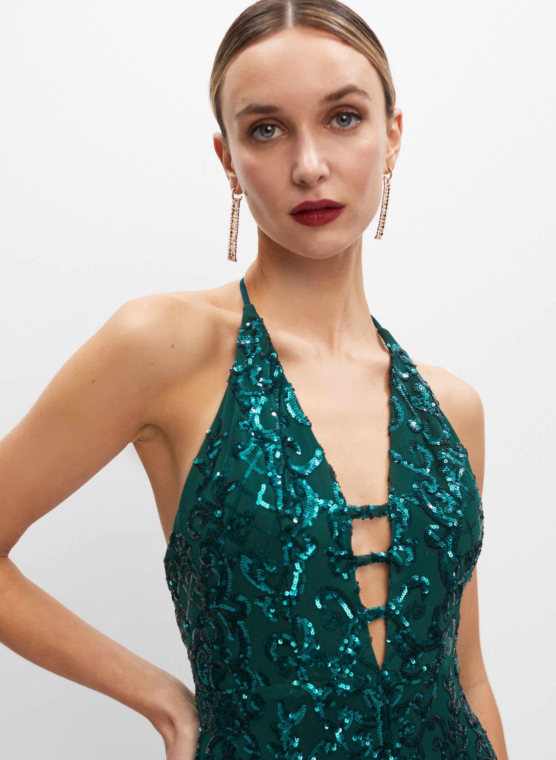Sequin Halter Gown sold by Melanie Lyne product image thumbnail 3