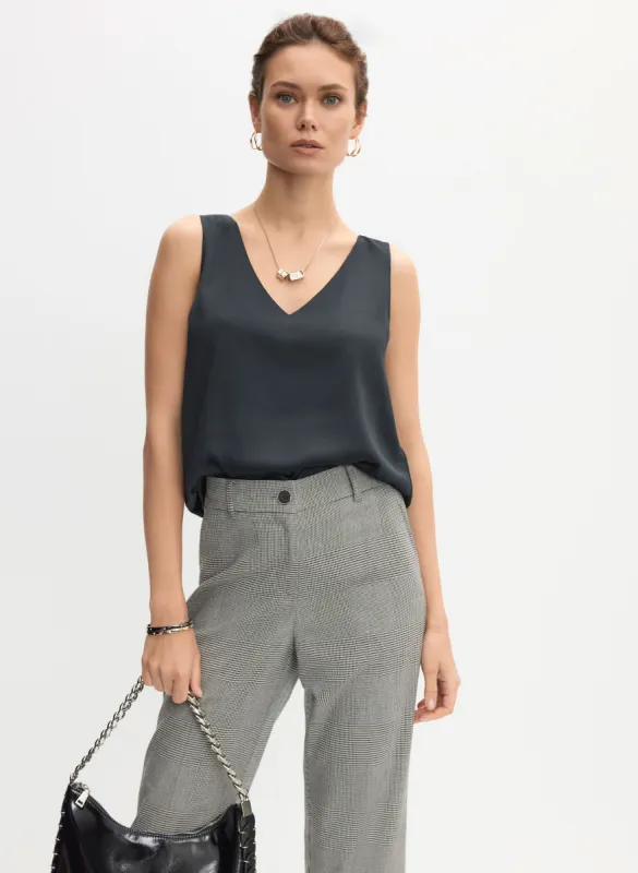 Essential V-Neck Satin Tank Top sold by Melanie Lyne