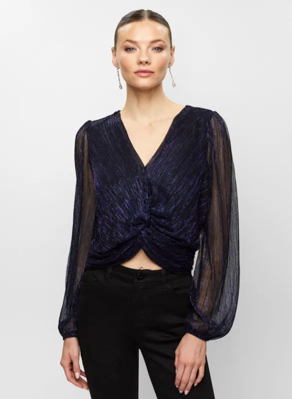 Metallic Twist Detail Blouse sold by Melanie Lyne