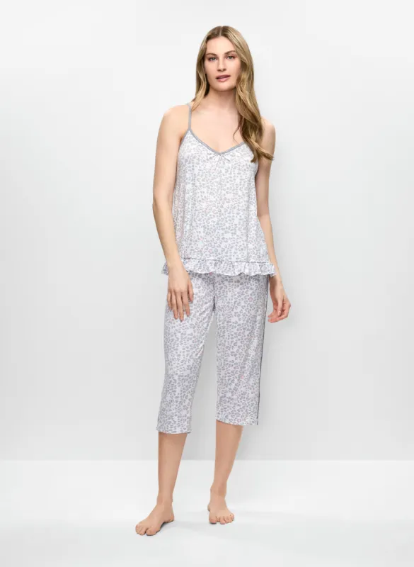 Ruffle Hem Animal Print Pyjama Set sold by Melanie Lyne