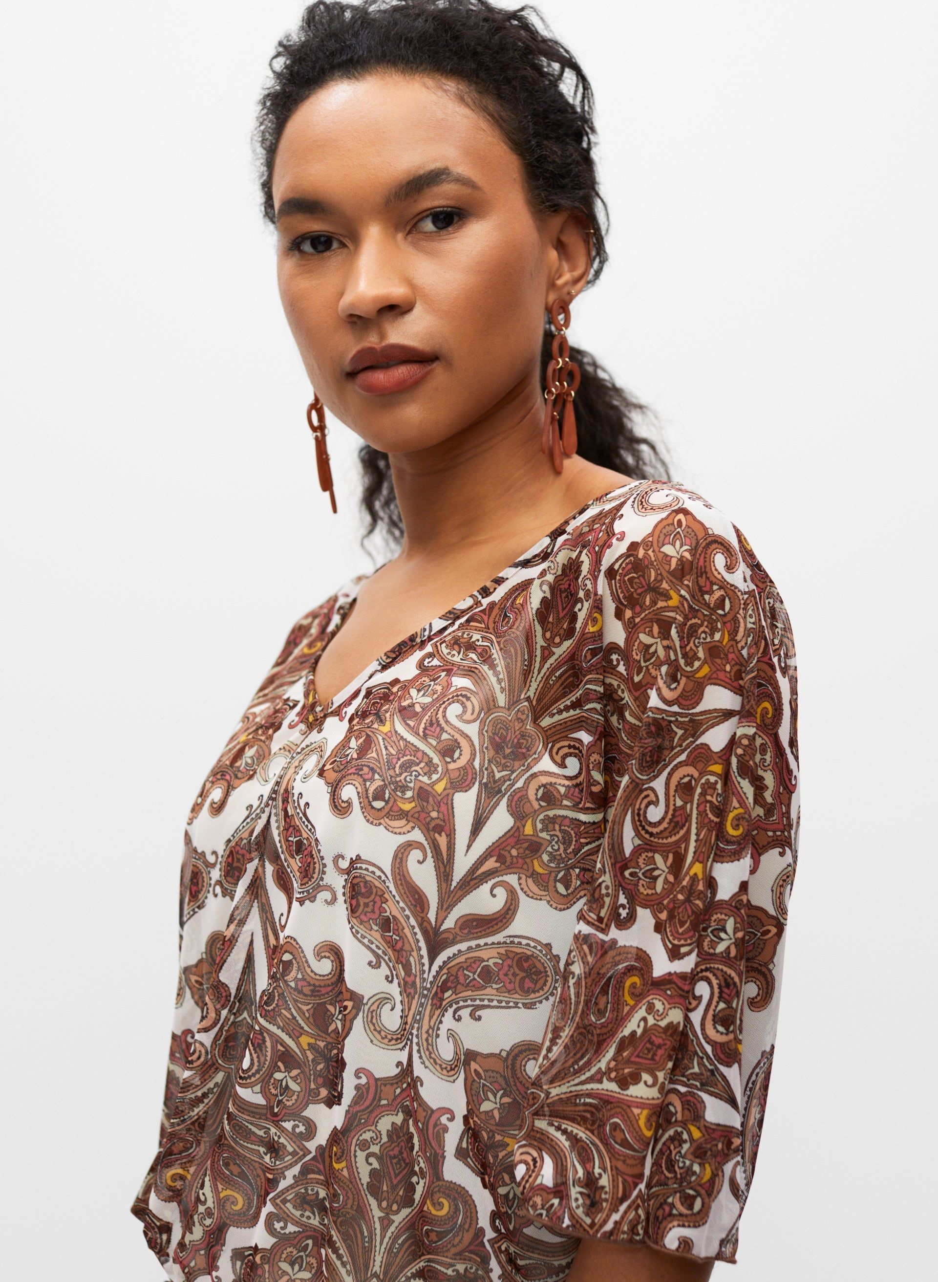 Paisley Print Smocked Hem Top sold by Melanie Lyne product image thumbnail 4