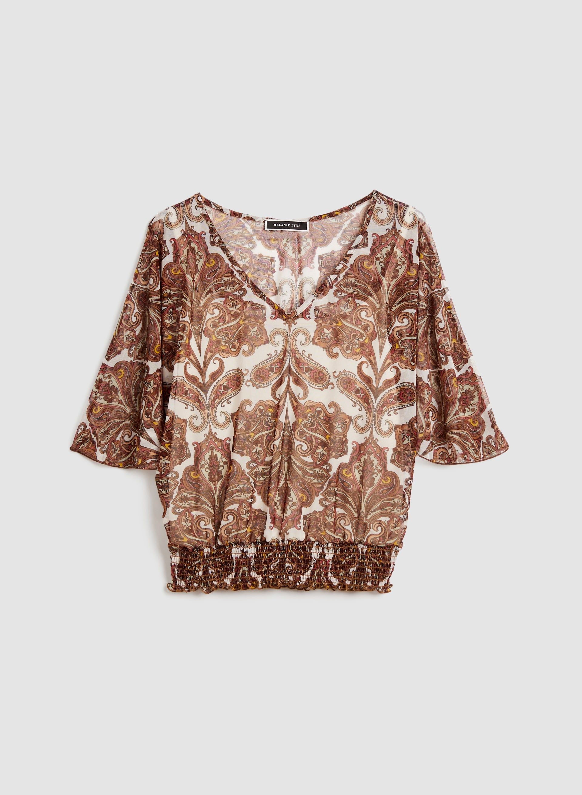 Paisley Print Smocked Hem Top sold by Melanie Lyne product image thumbnail 5