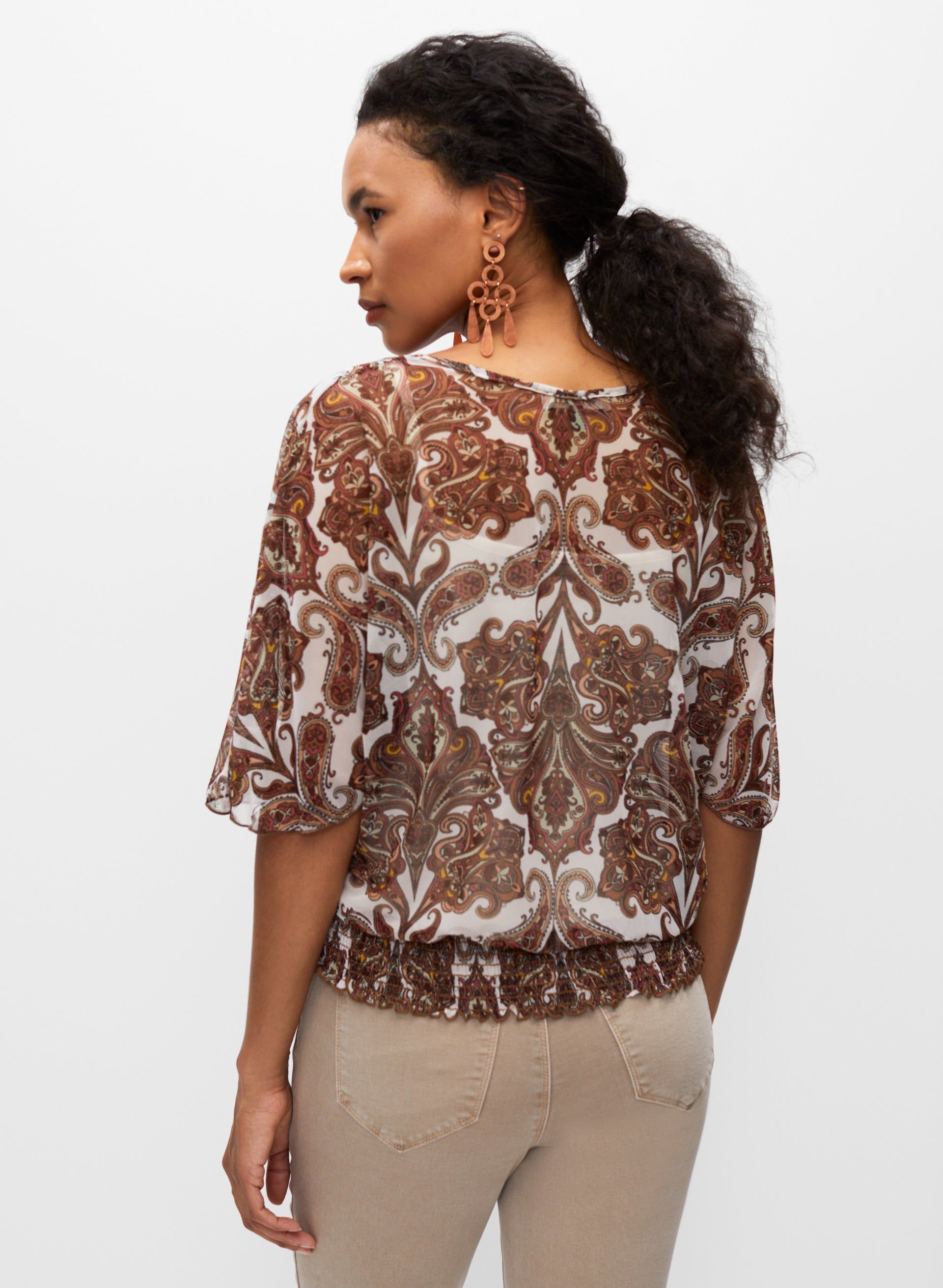 Paisley Print Smocked Hem Top sold by Melanie Lyne product image thumbnail 2