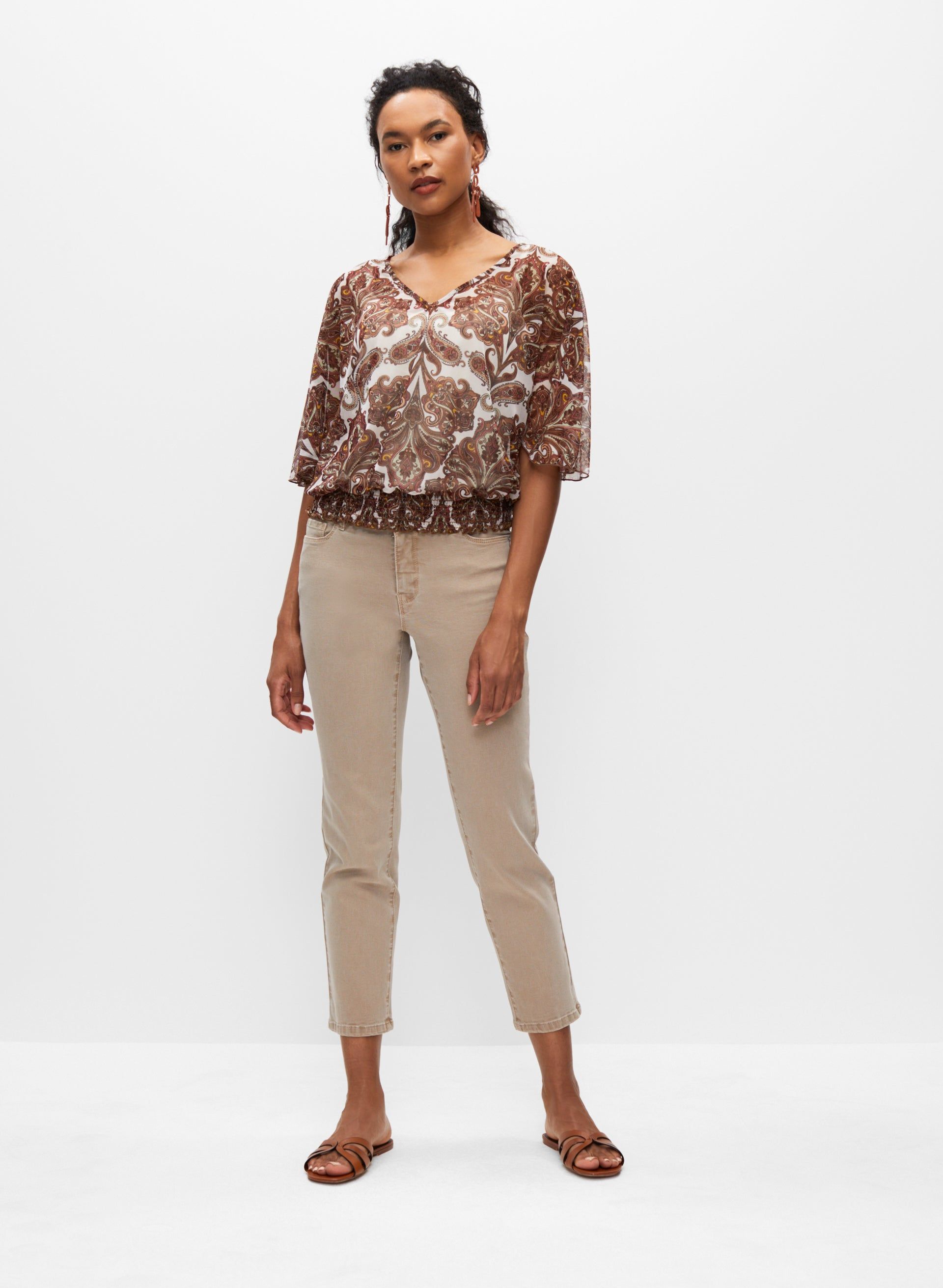 Paisley Print Smocked Hem Top sold by Melanie Lyne product image thumbnail 3