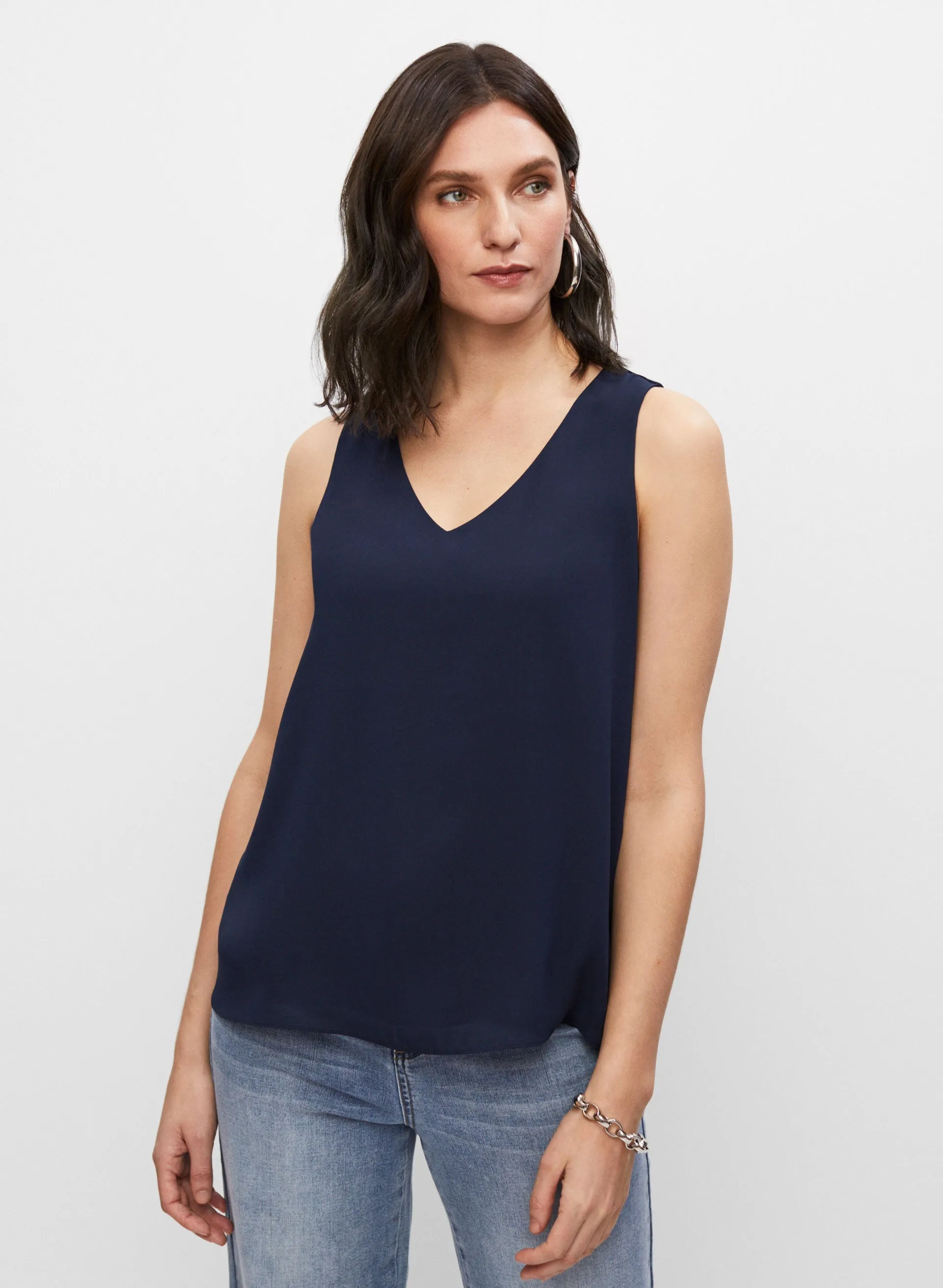 Sleeveless V-Neck Blouse sold by Melanie Lyne product image thumbnail 2