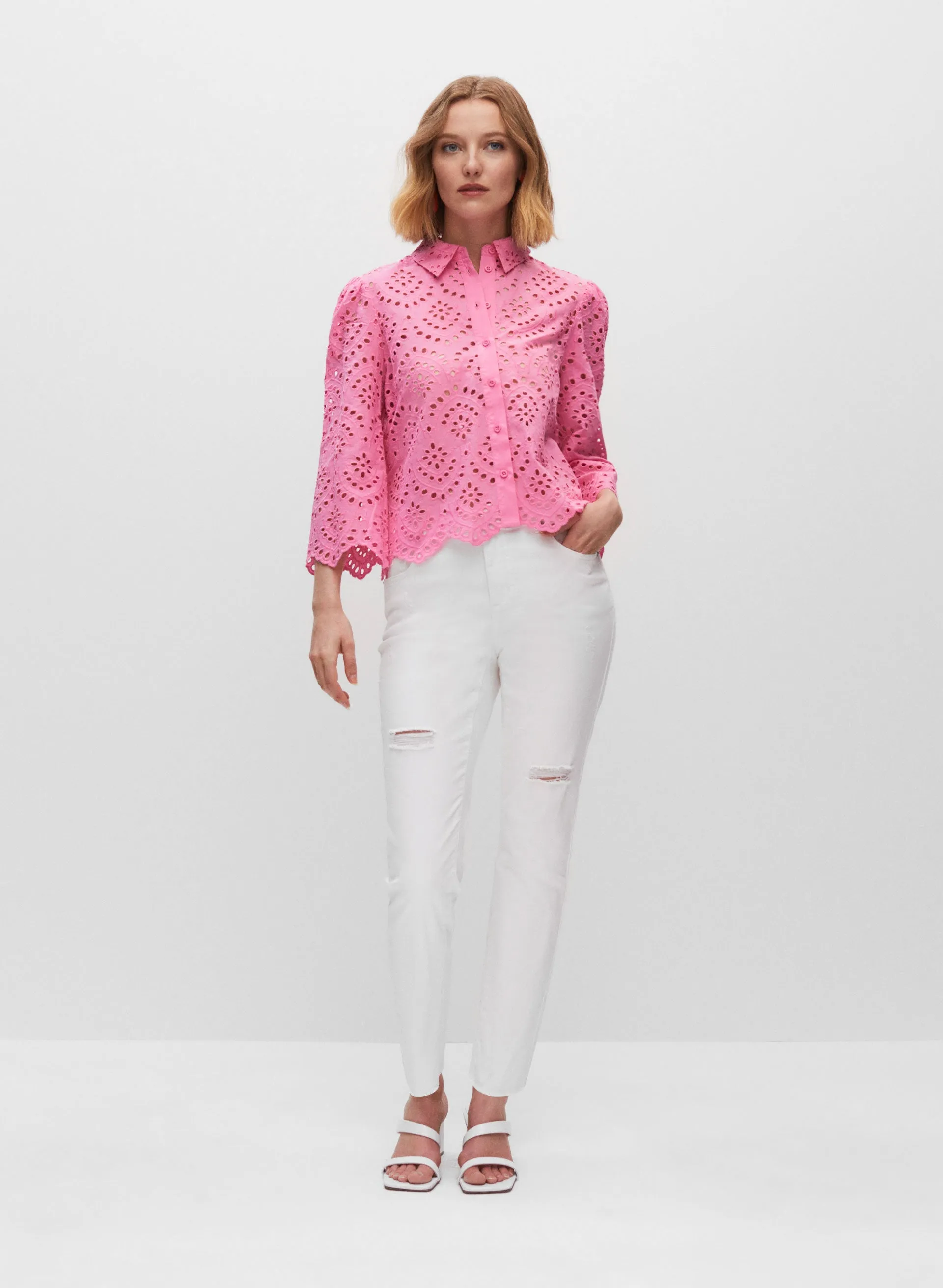 Embroidered Eyelet Blouse sold by Melanie Lyne product image thumbnail 3