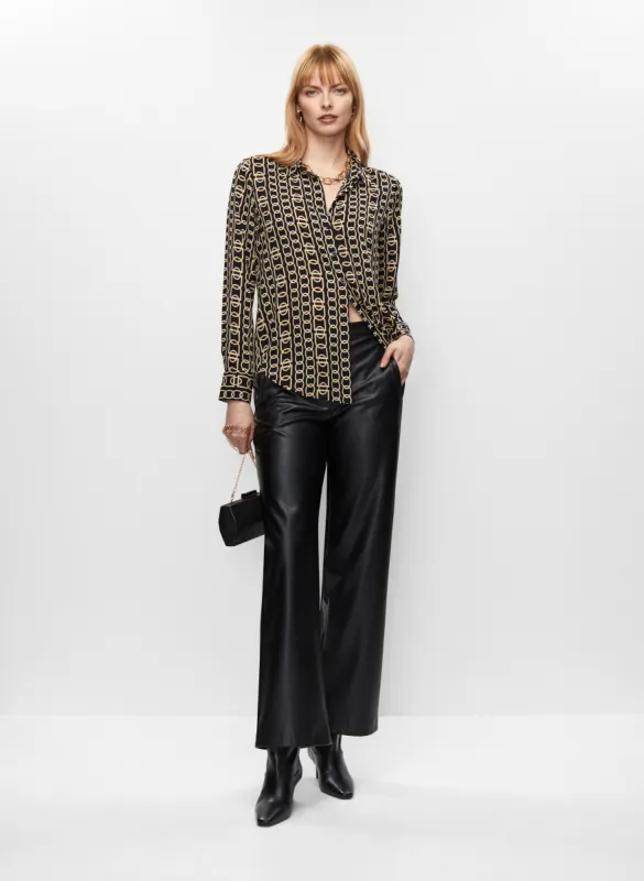 Chain Print Shirt & Vegan Leather Pants sold by Melanie Lyne