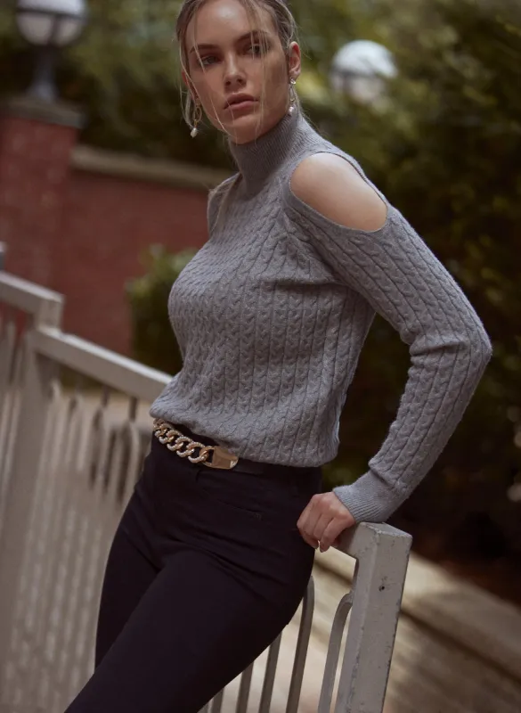 Cold Shoulder Cable Knit Sweater sold by Melanie Lyne