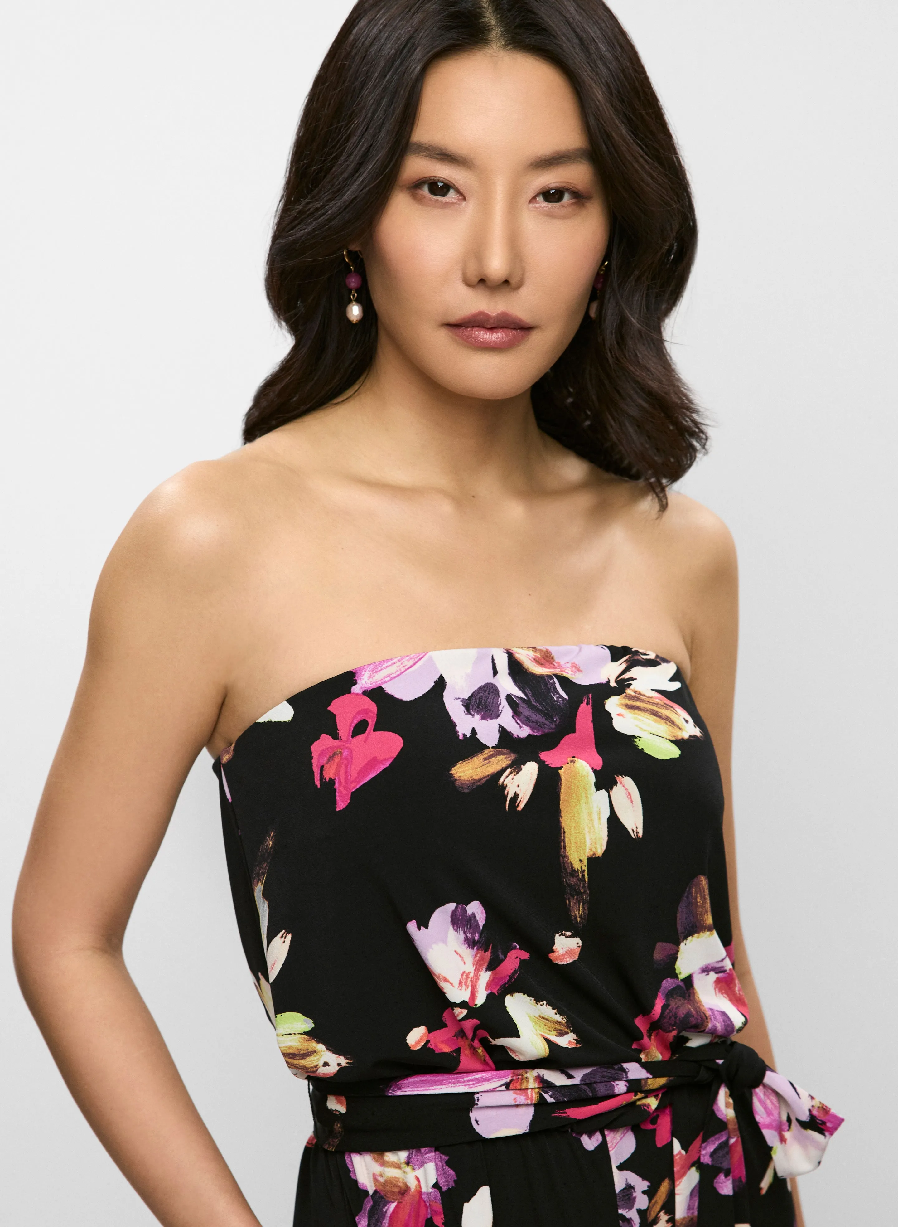 Strapless Floral Print Jumpsuit sold by Melanie Lyne product image thumbnail 2