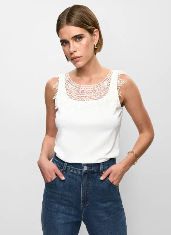 Sleeveless Lace Detail Top sold by Melanie Lyne