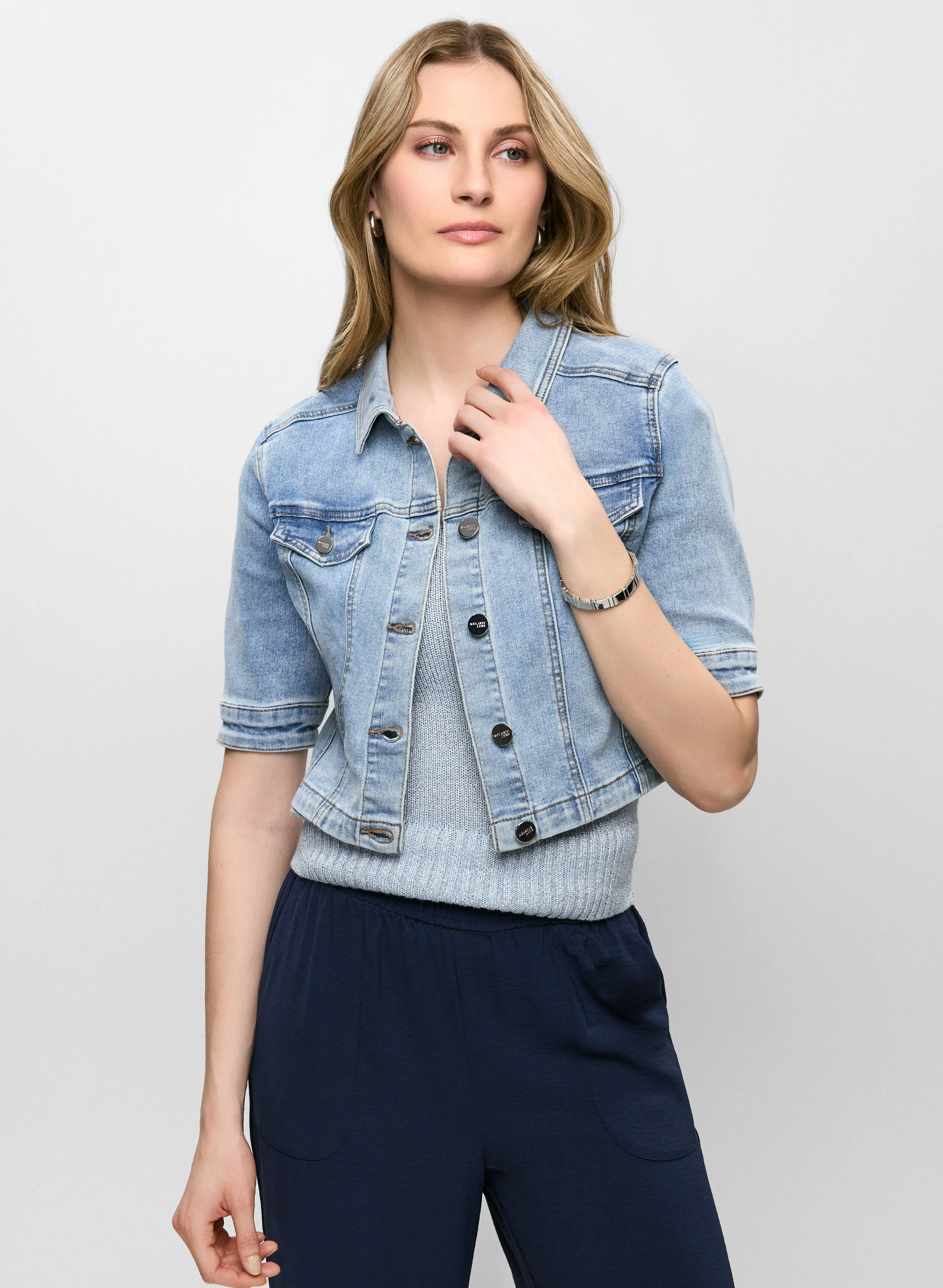 Essential Cropped Jean Jacket sold by Melanie Lyne product image thumbnail 5