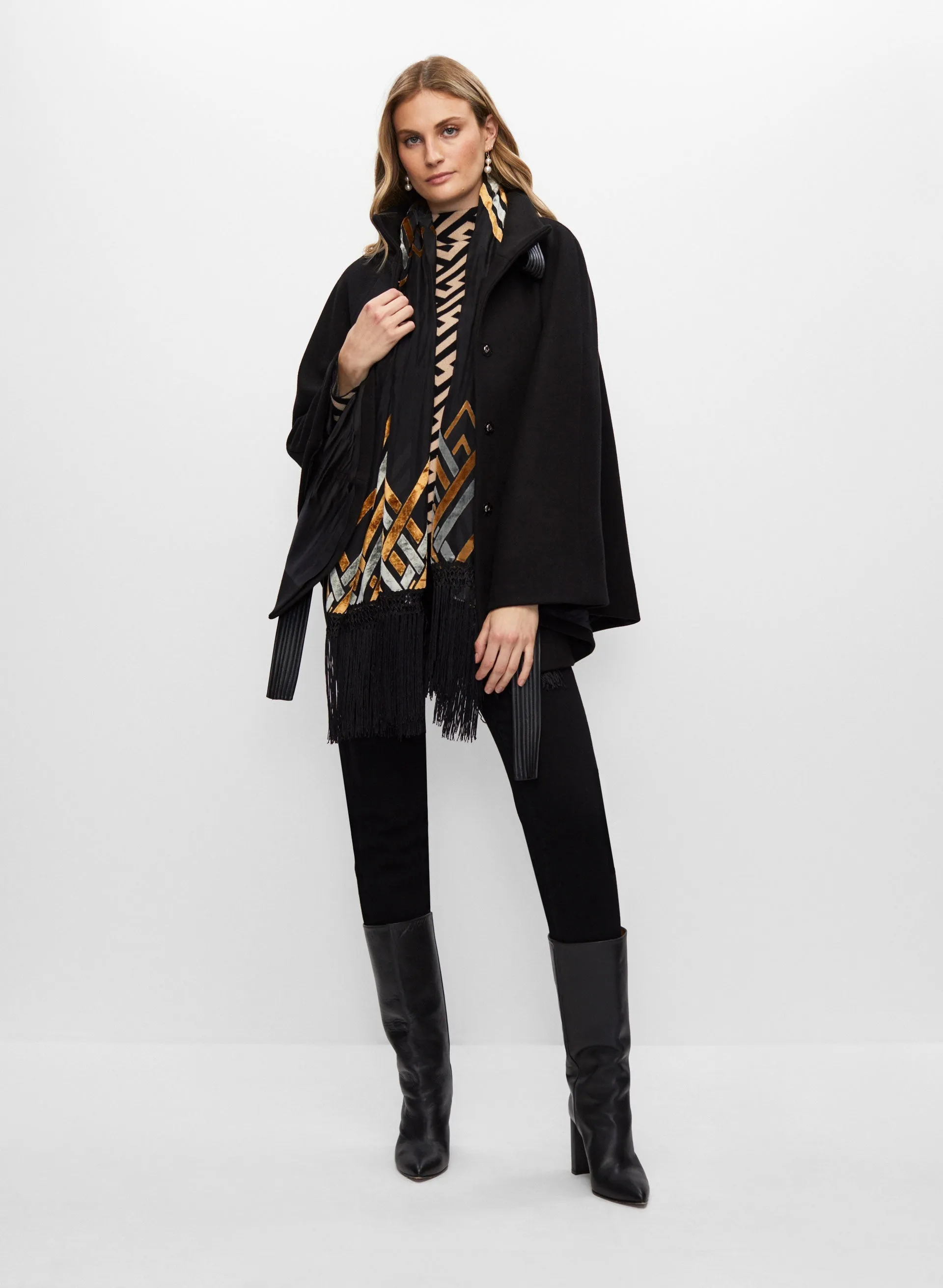 Belted Wool-Blend Cape sold by Melanie Lyne product image thumbnail 4