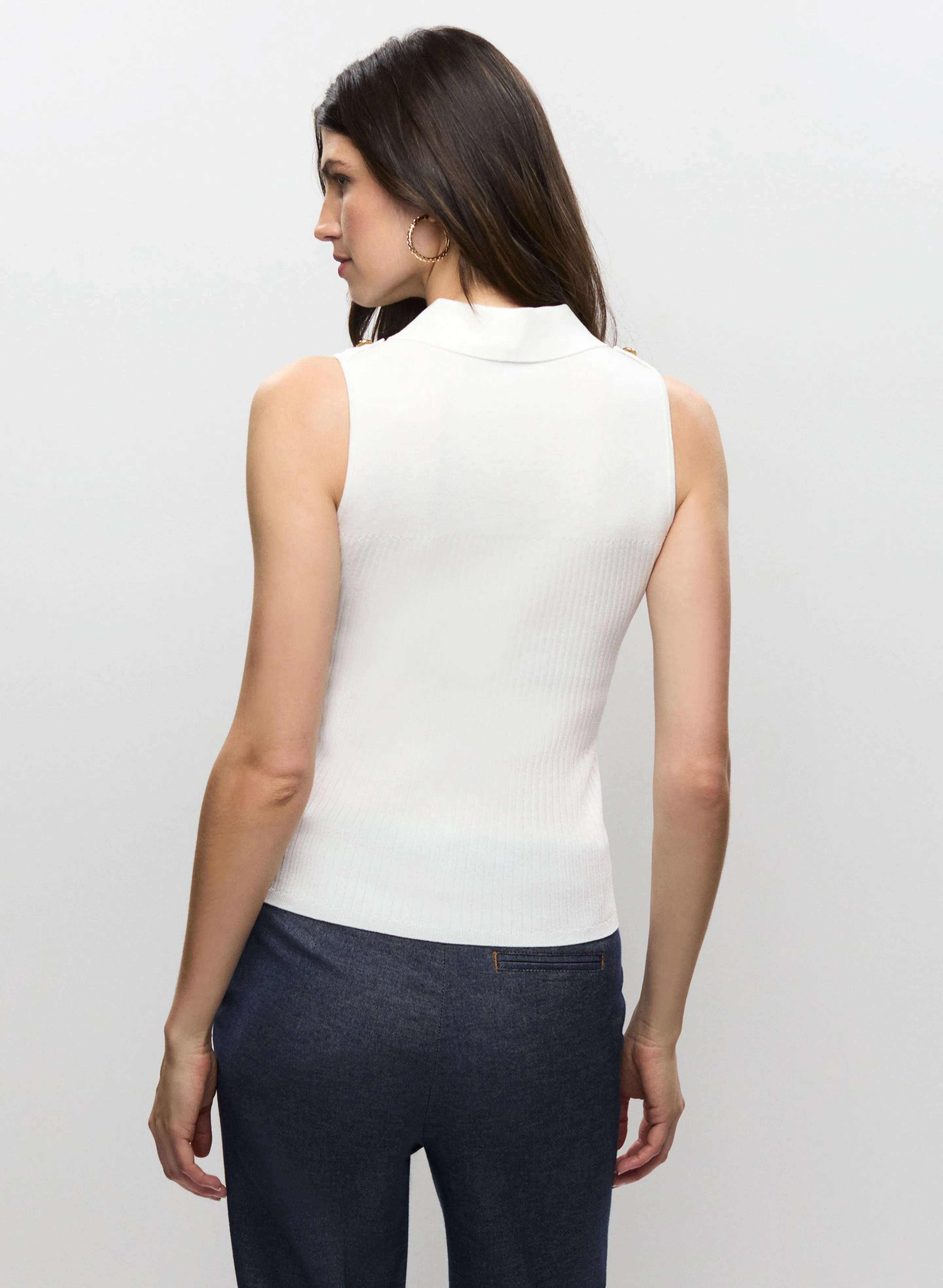 Sleeveless Knit Polo Top sold by Melanie Lyne product image thumbnail 4