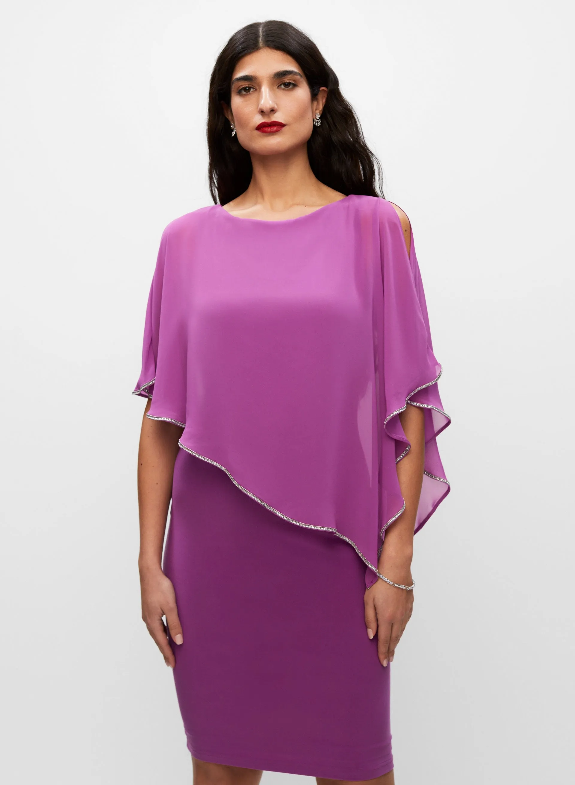 Cold Shoulder Poncho Dress sold by Melanie Lyne product image thumbnail 4