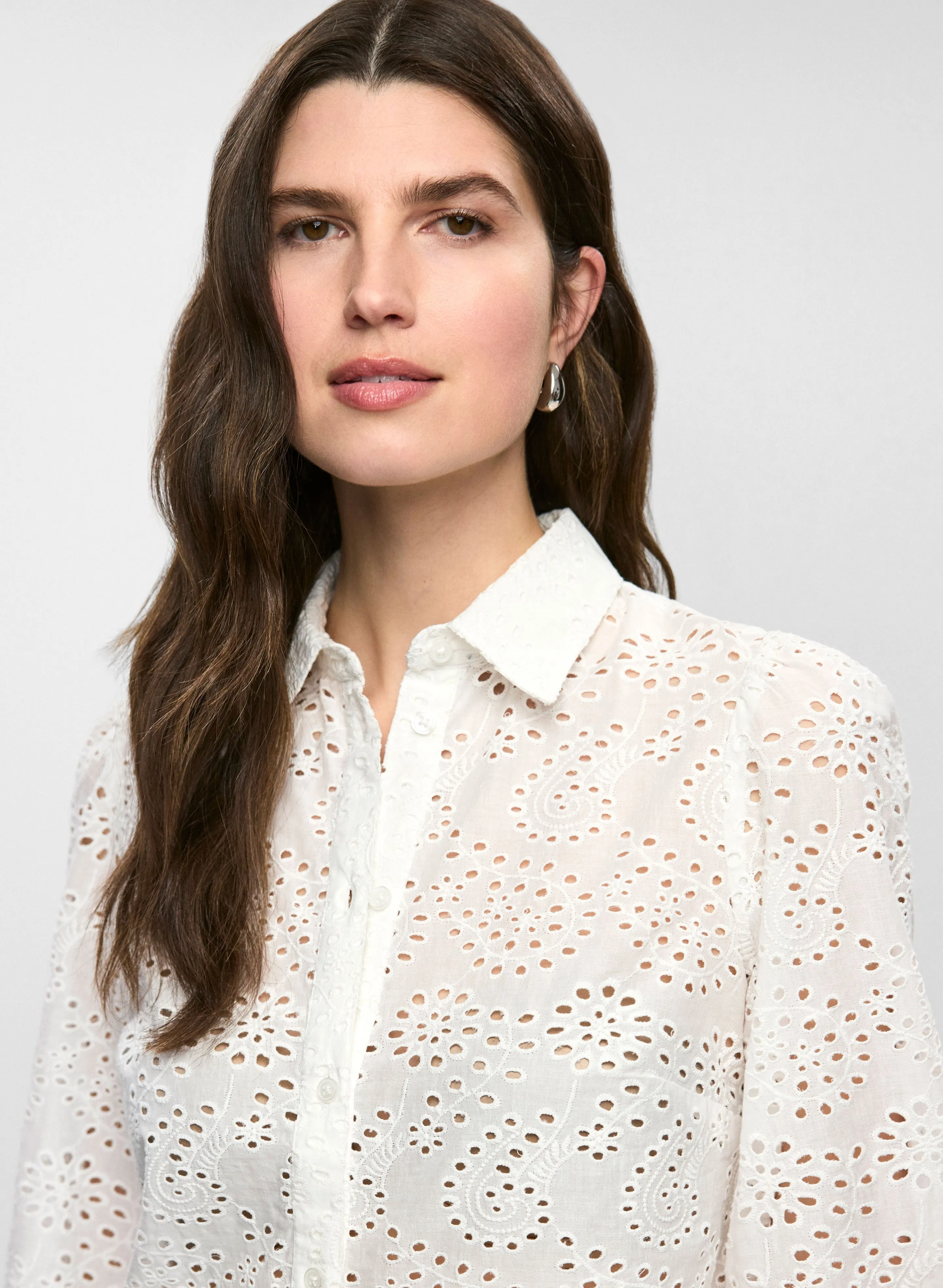 Button-Down Eyelet Blouse sold by Melanie Lyne product image thumbnail 2